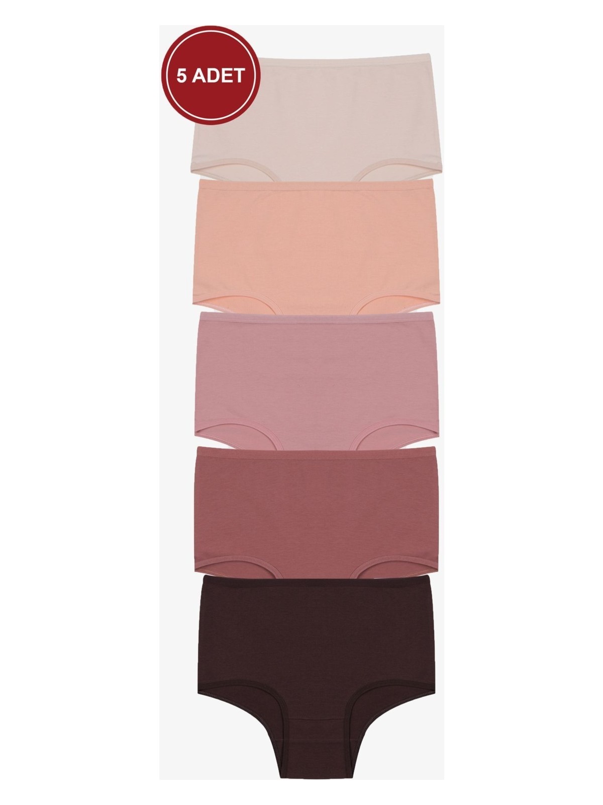 Koza İç Giyim Kadın 5'li Likralı Ekstra Yüksek Bel Külot - Görsel 8