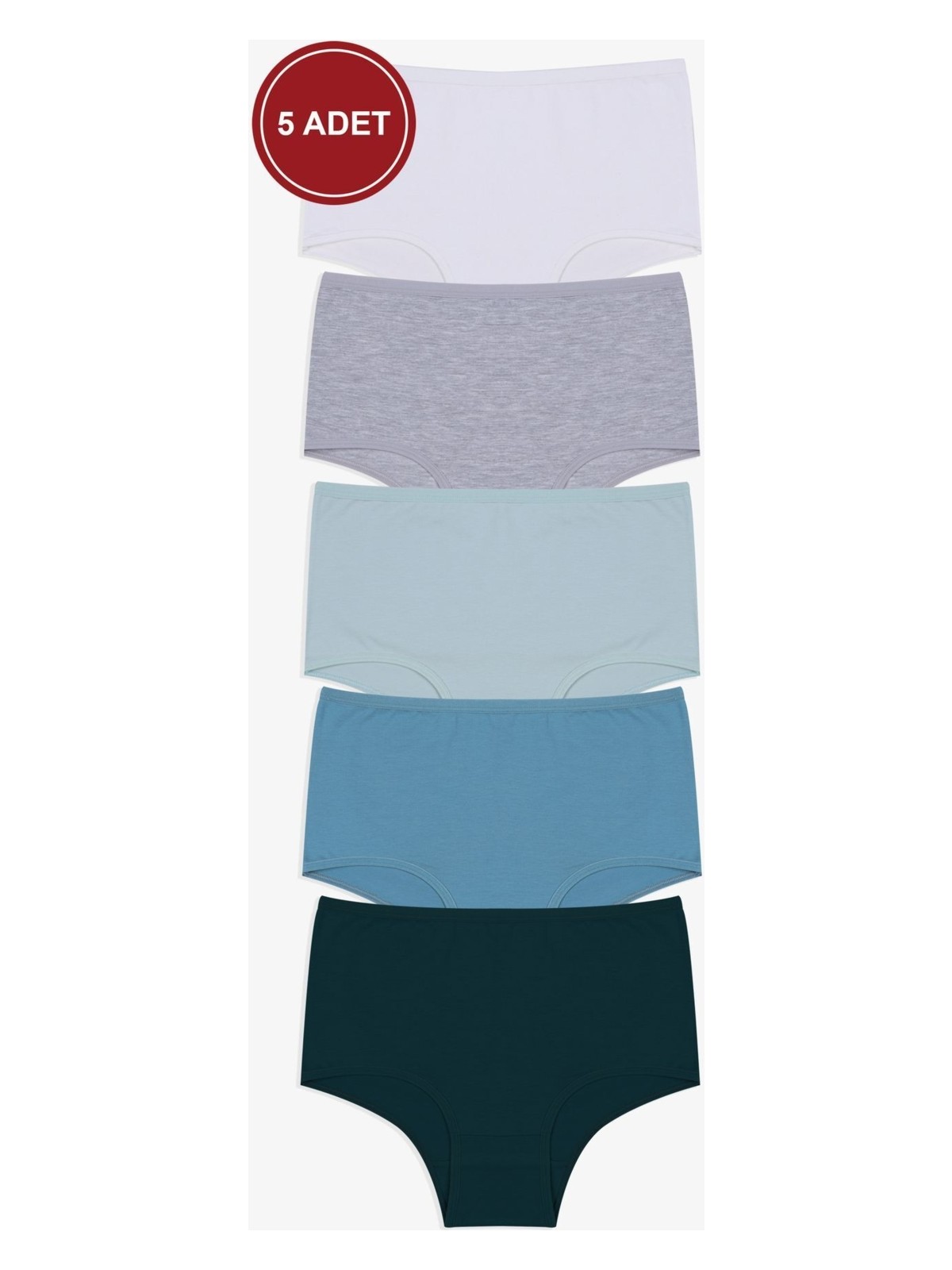 Koza İç Giyim Kadın 5'li Likralı Ekstra Yüksek Bel Külot