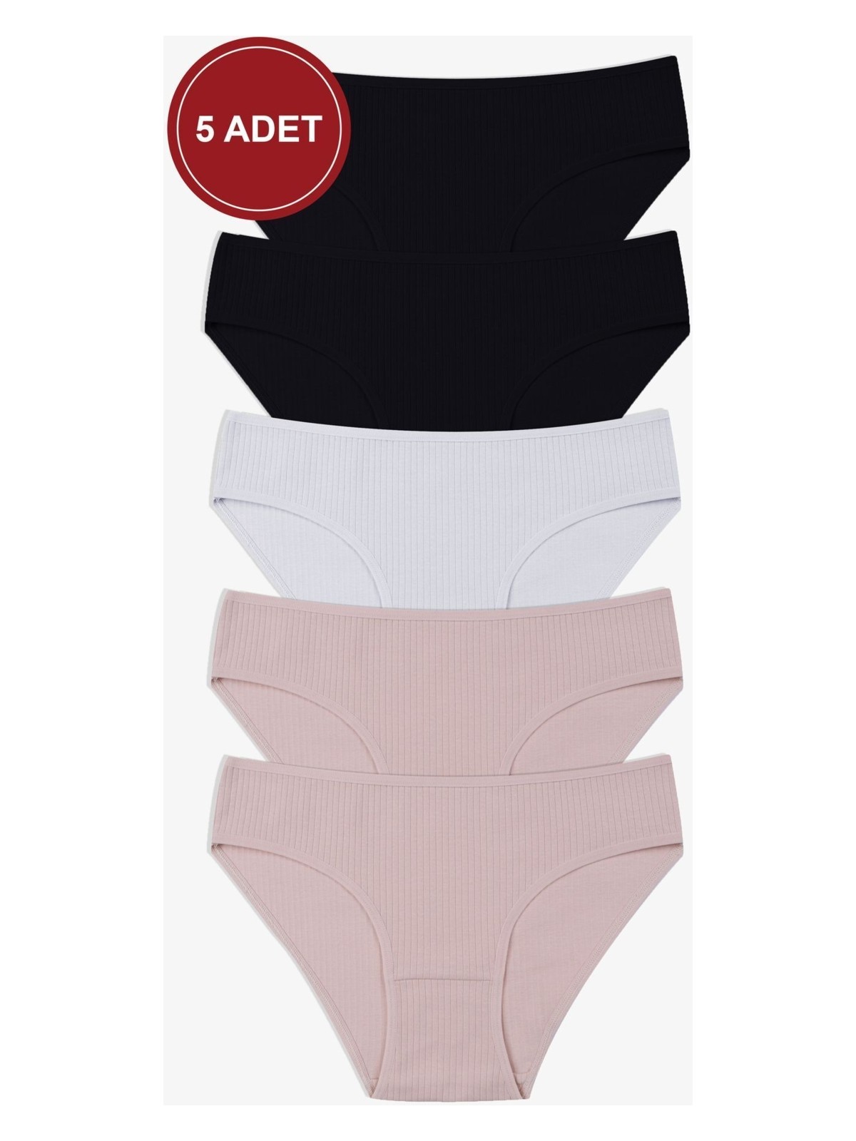 Koza İç Giyim Kadın 5'li Fitilli Külot - Görsel 3