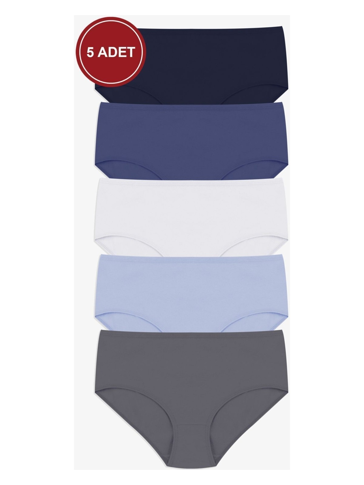 Koza İç Giyim Kadın 5'li Geniş Kenar Külot