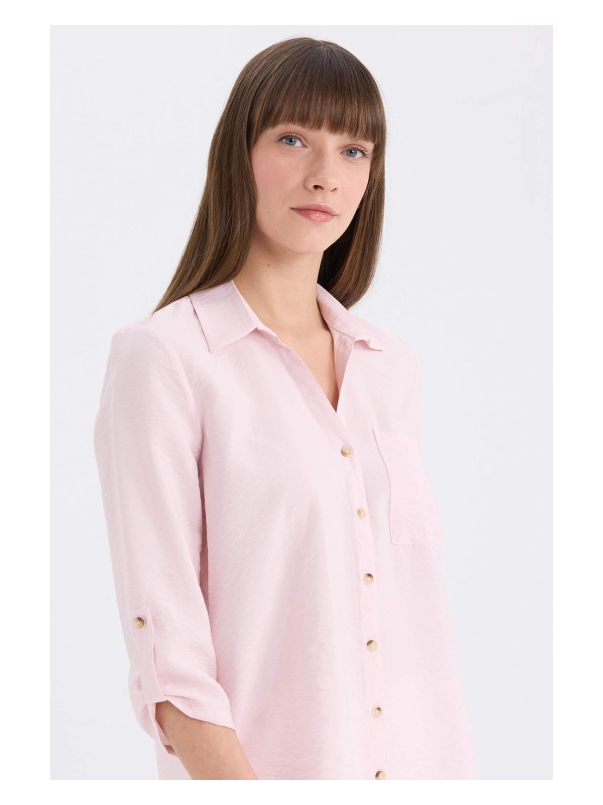 DeFacto Regular Fit Basic Düz Uzun Kollu Gömlek M9407AZ25SP - Görsel 5