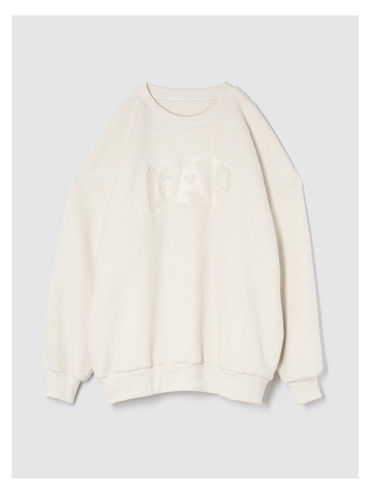 Gap Kadın Lacivert Gap Logo Oversize Sherpa Heart Sweatshirt - Görsel 4
