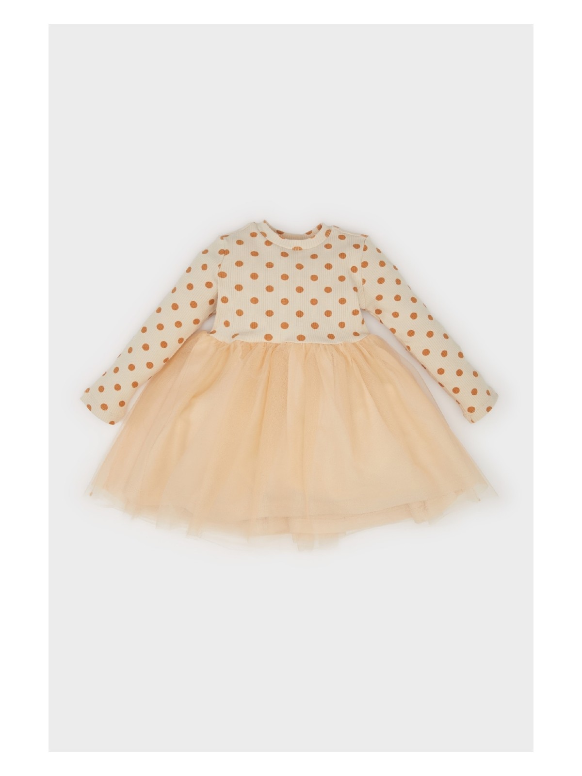 DeFacto Çiçekli Uzun Kollu Tül Elbise Kız Bebek D9573A525SP