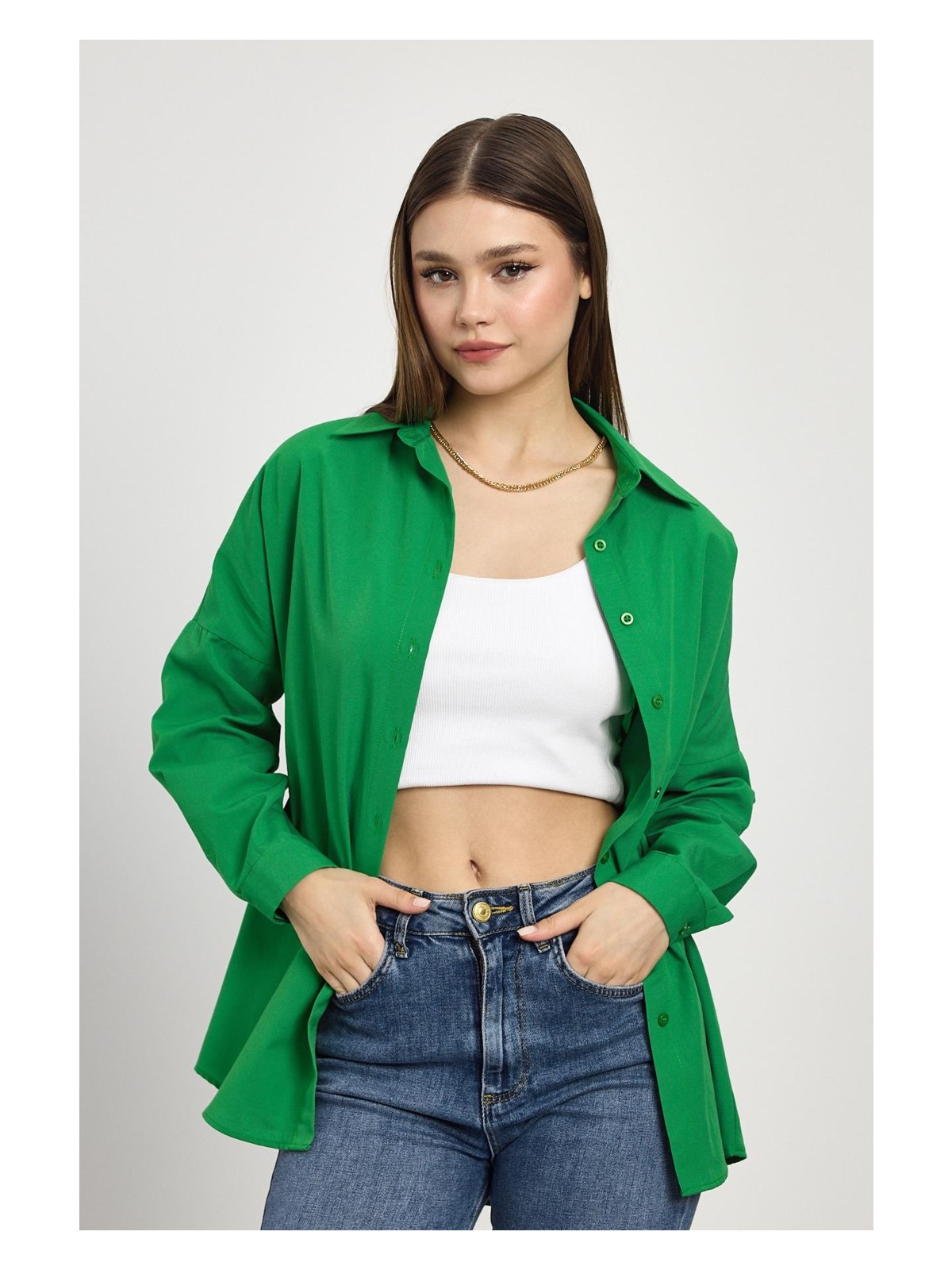 Rays 6621A Arkası Robalı Gömlek Beyaz - Görsel 3