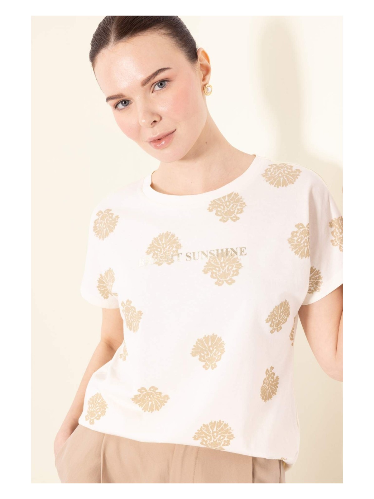 DeFacto Bisiklet Yaka Desenli Kısa Kollu Tişört E1663AX25SP