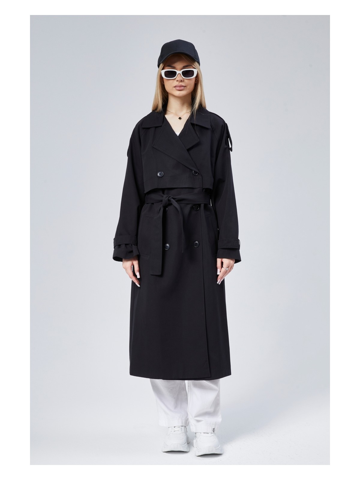 Bolivente Acı Kahve Kruvaze Kapama Rüzgarlık Detaylı Trençkot 44956 - Görsel 3