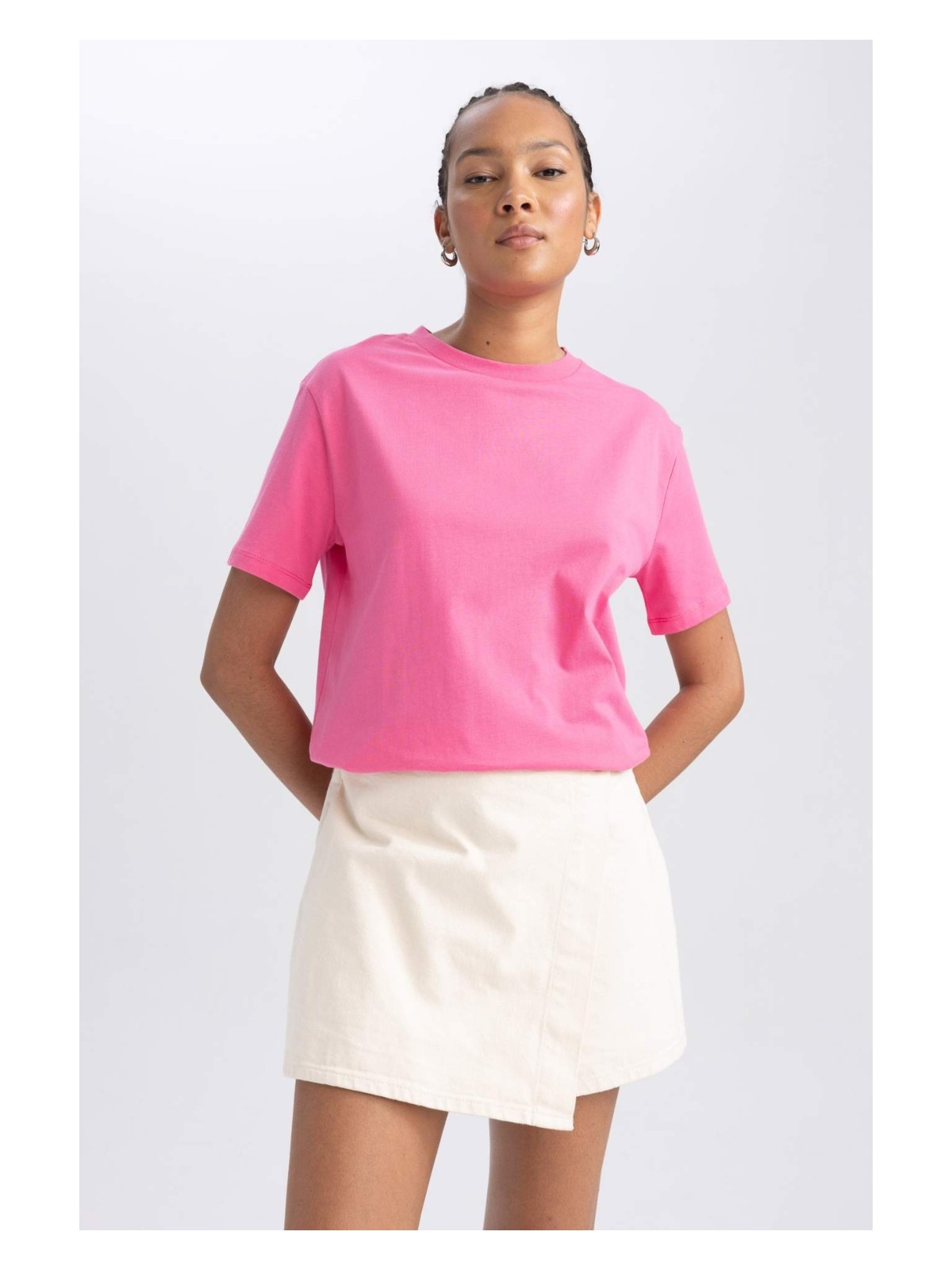 DeFacto Regular Fit Basic Kısa Kollu Tişört B0642AXNS - Görsel 6