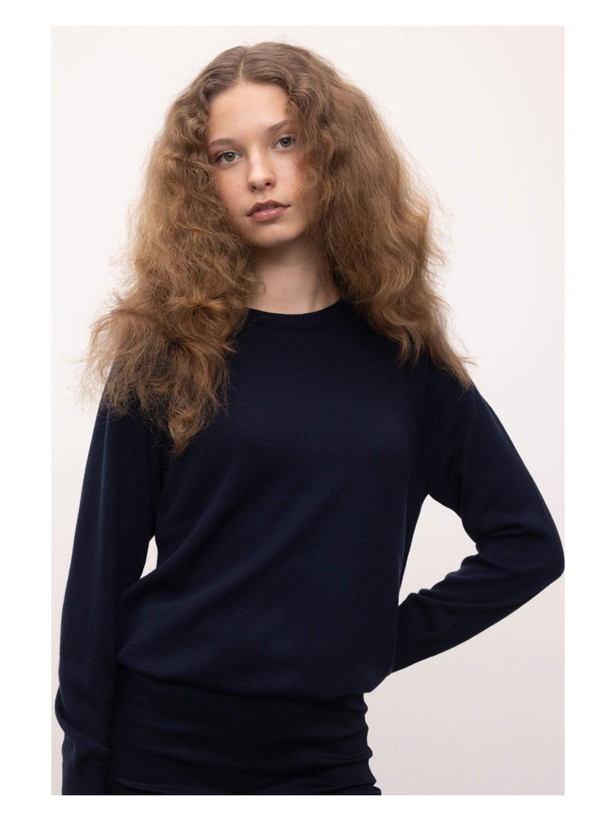 DeFacto Regular Fit Yumuşak Dokulu Bisiklet Yaka Basic Düz Triko Kazak I6913AZ24WN - Görsel 7