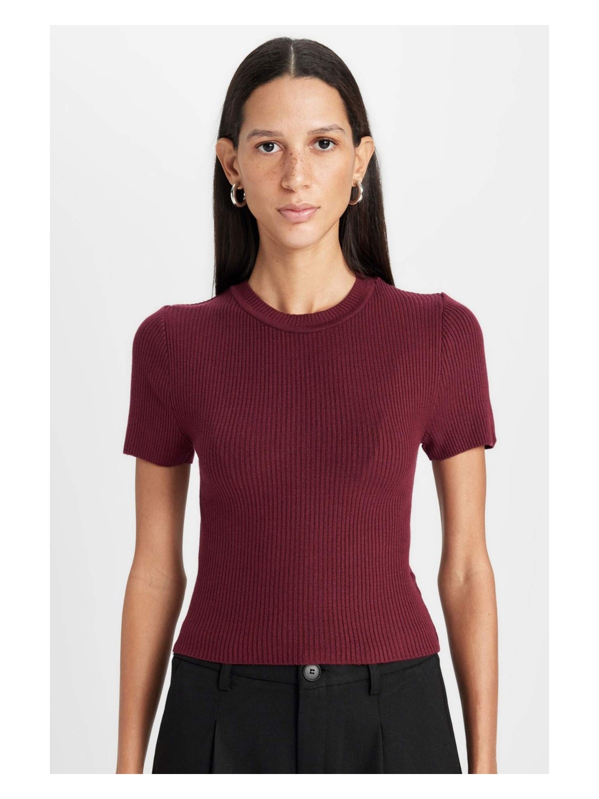 DeFacto Crop Basic Fitilli Triko Kazak C5638AX24AU - Görsel 3