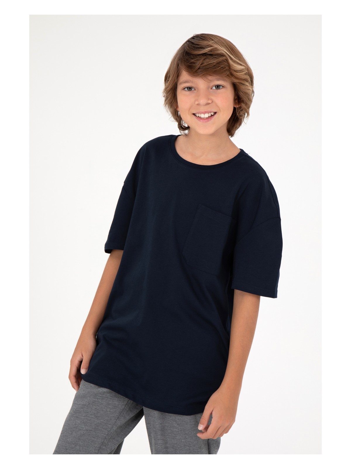 U.S. Polo Assn. Erkek Çocuk Kırmızı Bisiklet Yaka Tişört 50295428-VR030 - Görsel 9