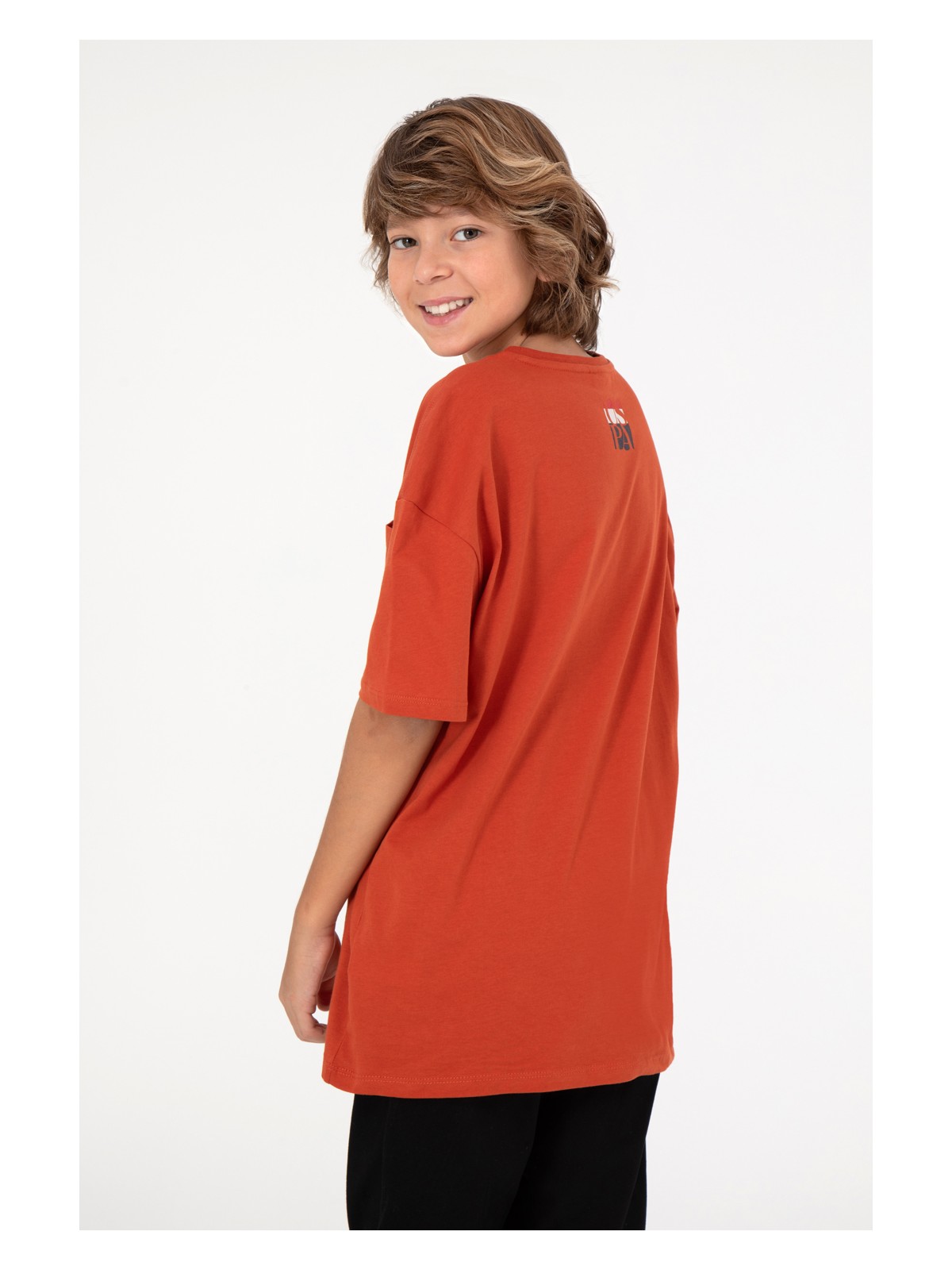 U.S. Polo Assn. Erkek Çocuk Kırmızı Bisiklet Yaka Tişört 50295428-VR030 - Görsel 8