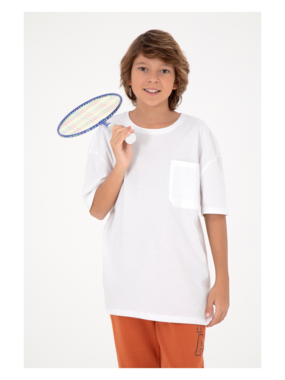 U.S. Polo Assn. Erkek Çocuk Kırmızı Bisiklet Yaka Tişört 50295428-VR030 - Görsel 3