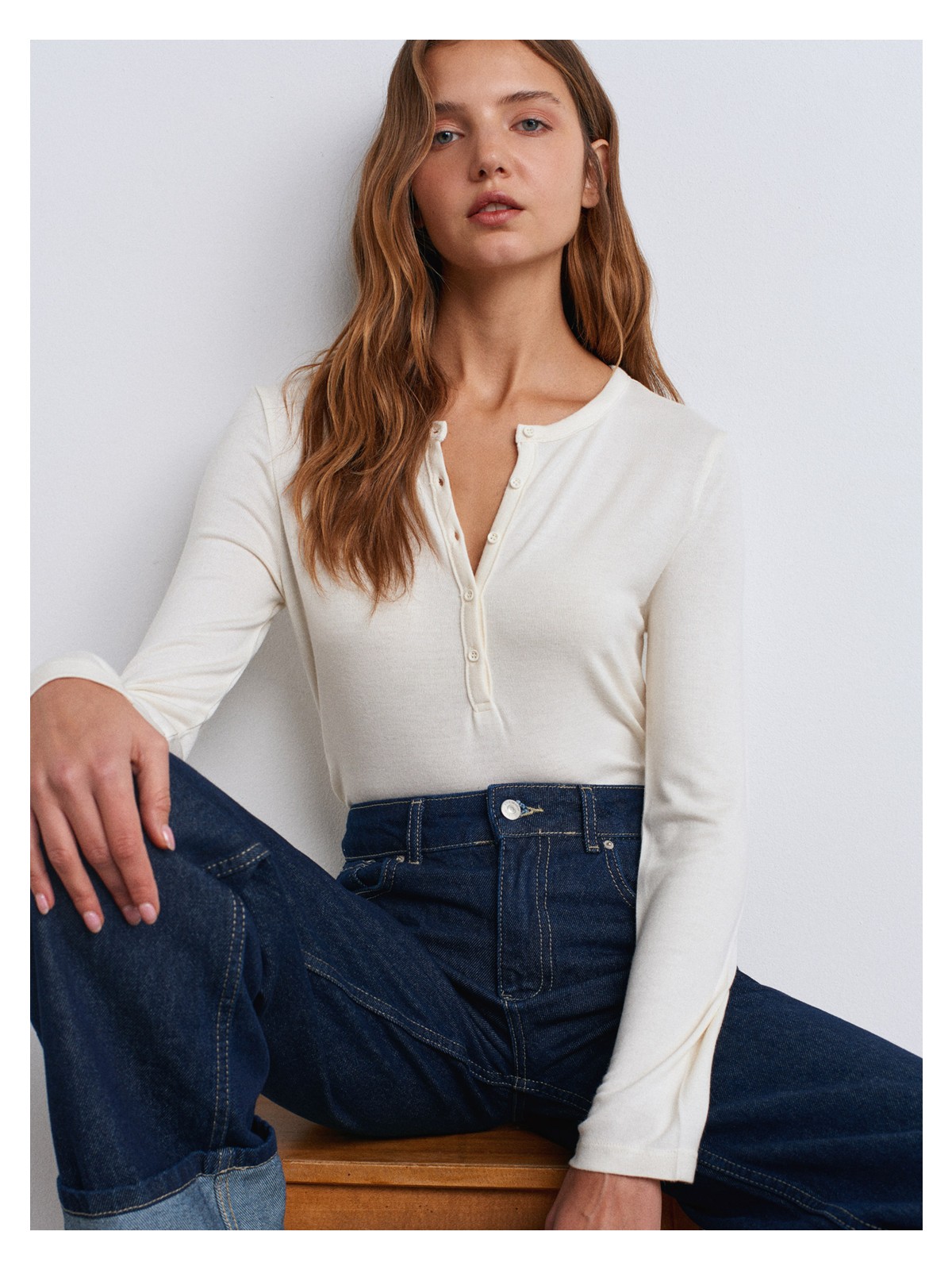 Dilvin 31544 Düğmeli Uzun Kollu Top-Siyah - Görsel 5