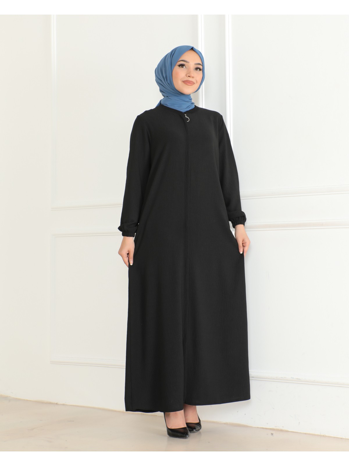 Oktayusta Collection Sade Günlük Tam Boy Gizli Patlı Ferace