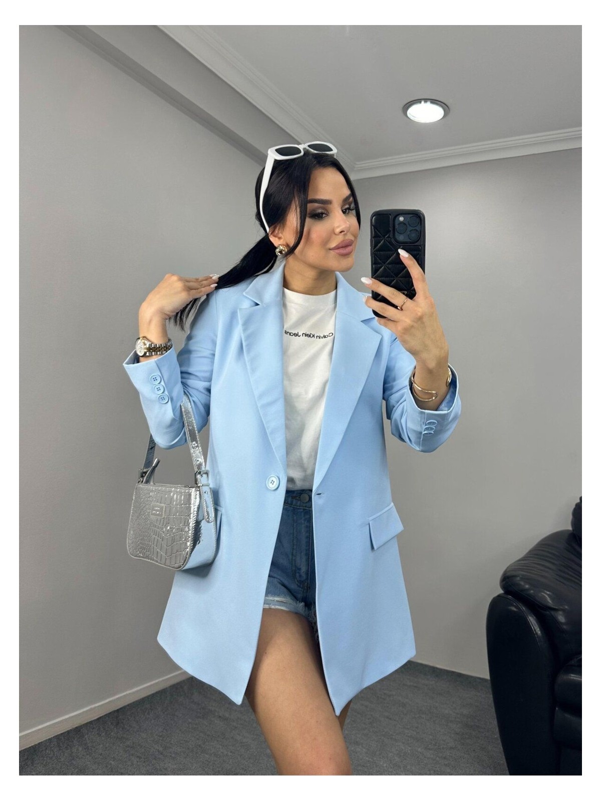 Suxircnhtmts Kadın Tek Düğmeli Blazer Ceket