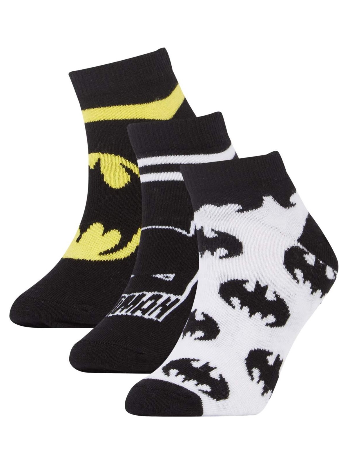 DeFacto Batman Pamuklu 3'lü Patik Çorap Erkek Çocuk V6649A6NS