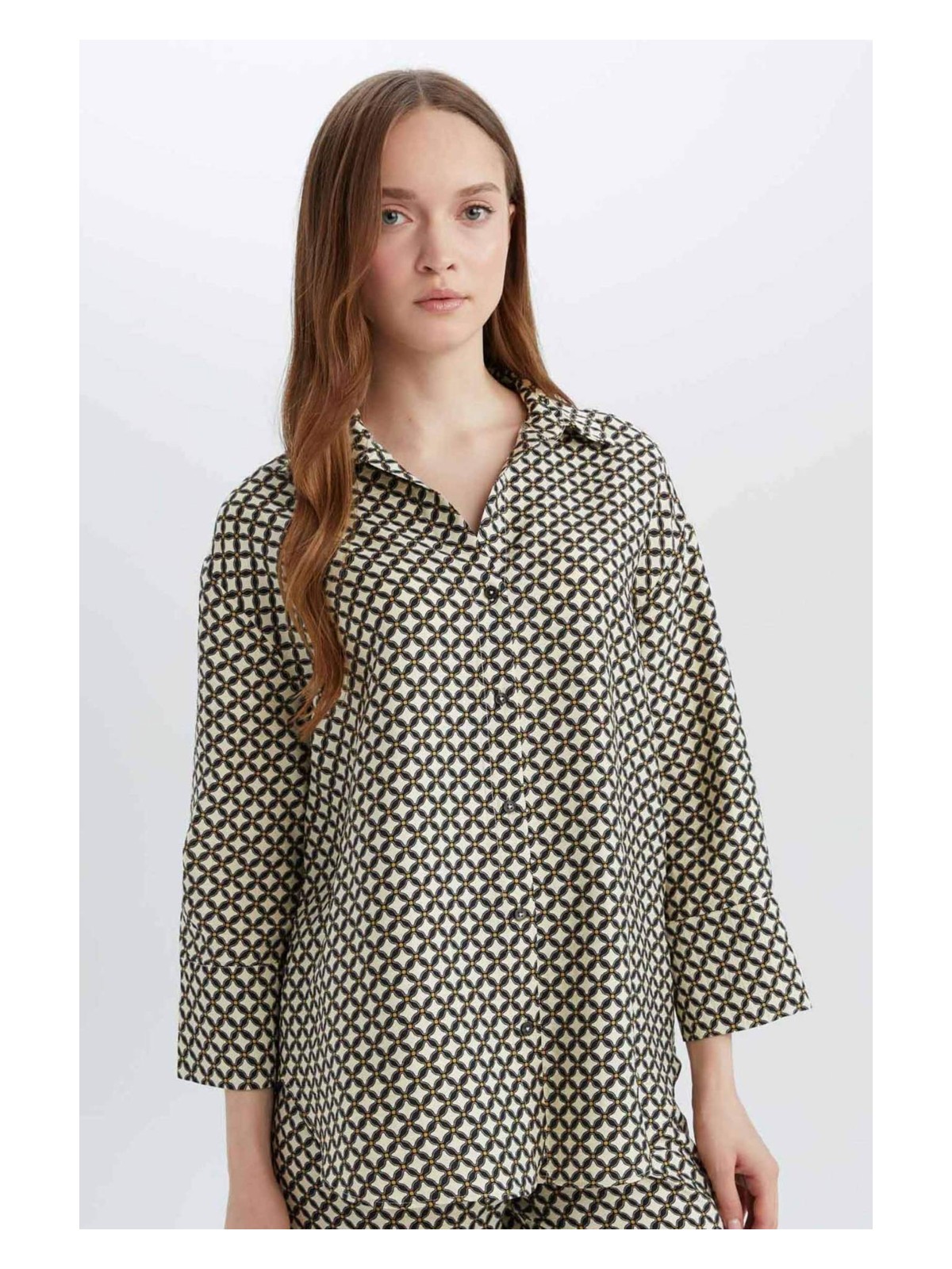 DeFacto Regular Fit Desenli Uzun Kollu Gömlek C3818AX25SP - Görsel 3