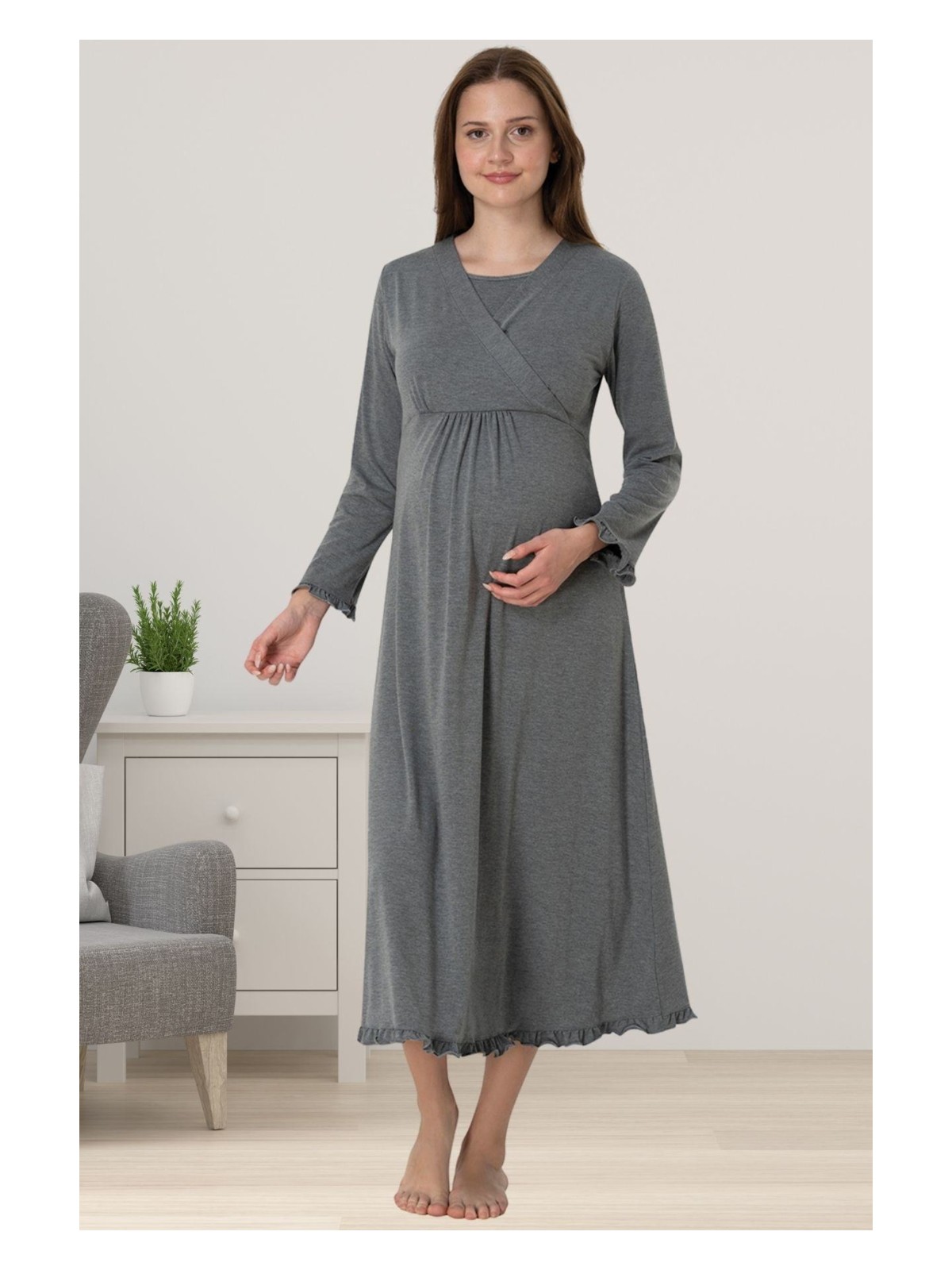 Effortt Lacivert Hamile Lohusa Gecelik - Görsel 4