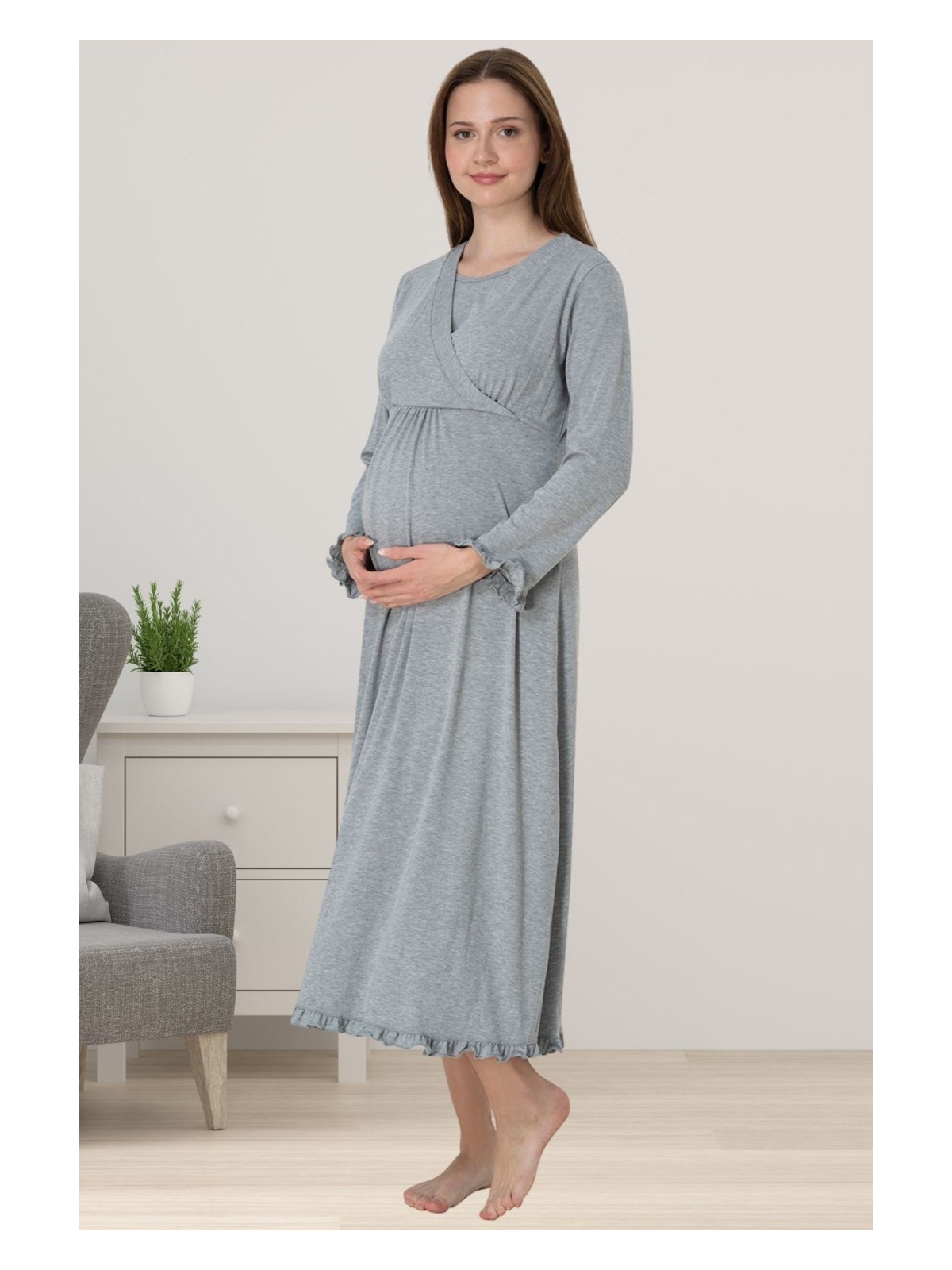 Effortt Lacivert Hamile Lohusa Gecelik - Görsel 3