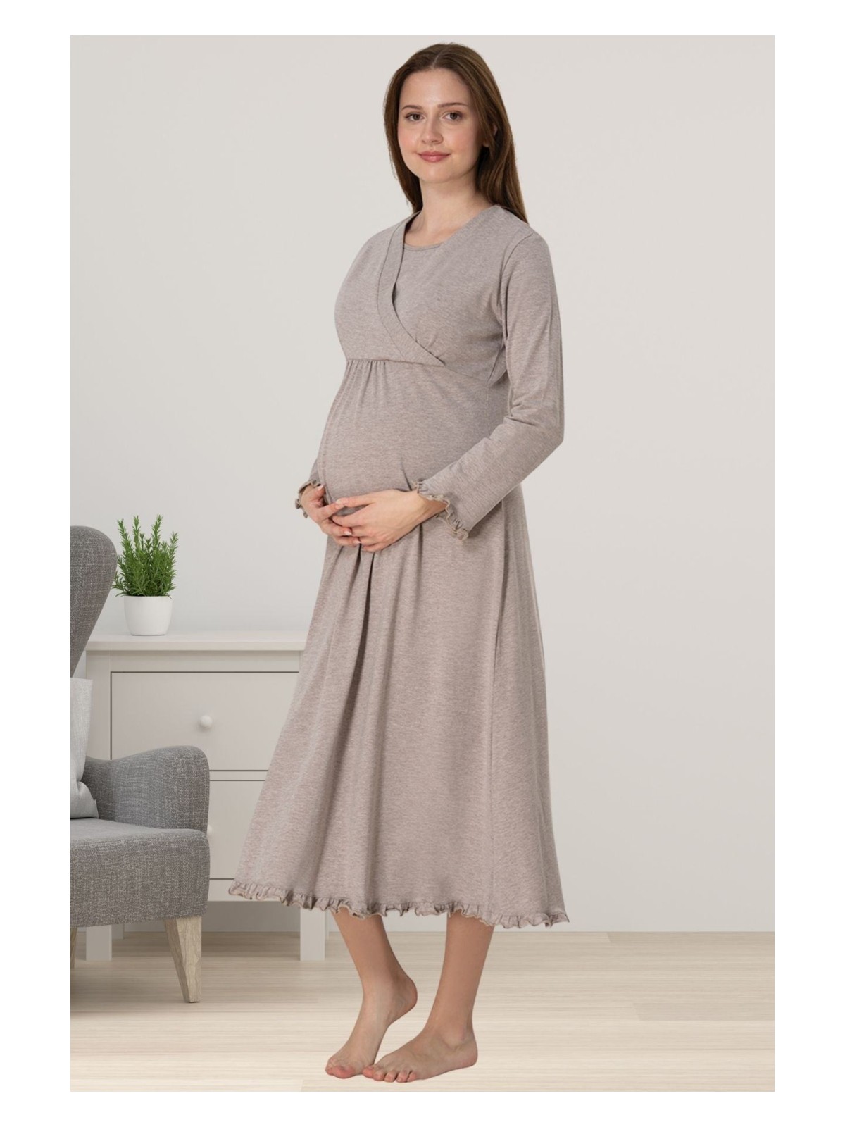 Effortt Lacivert Hamile Lohusa Gecelik - Görsel 5