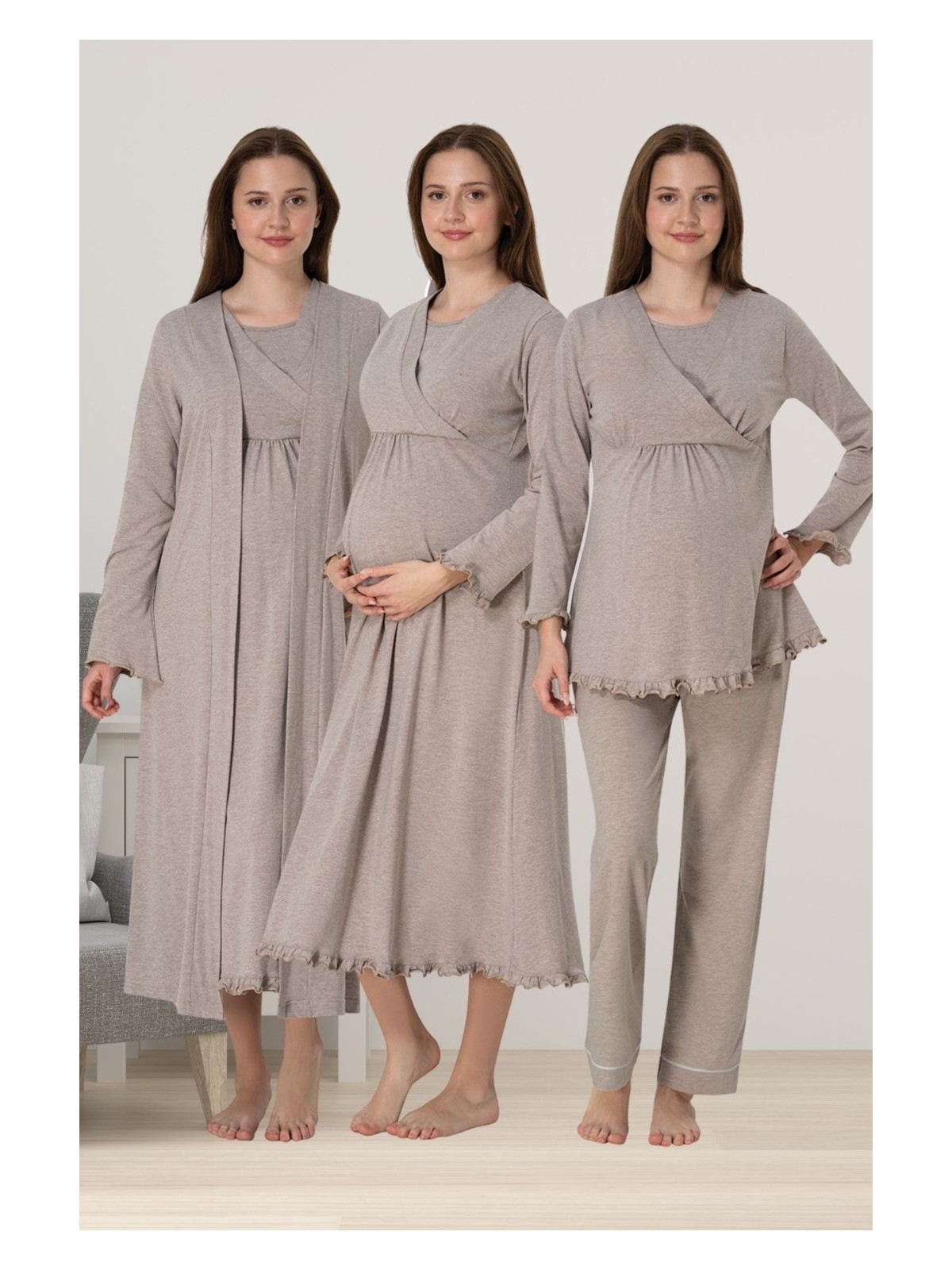 Effortt Gri Hamile Lohusa Set - Görsel 7