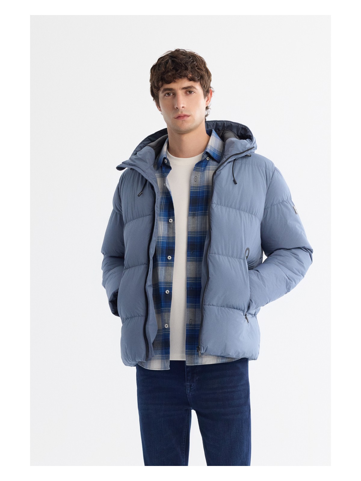 AVVA Erkek Açık Gri Kapüşonlu Su İtici Rüzgar Geçirmez -5°C Dayanıklı Comfort Fit Mont B006046 - Görsel 5