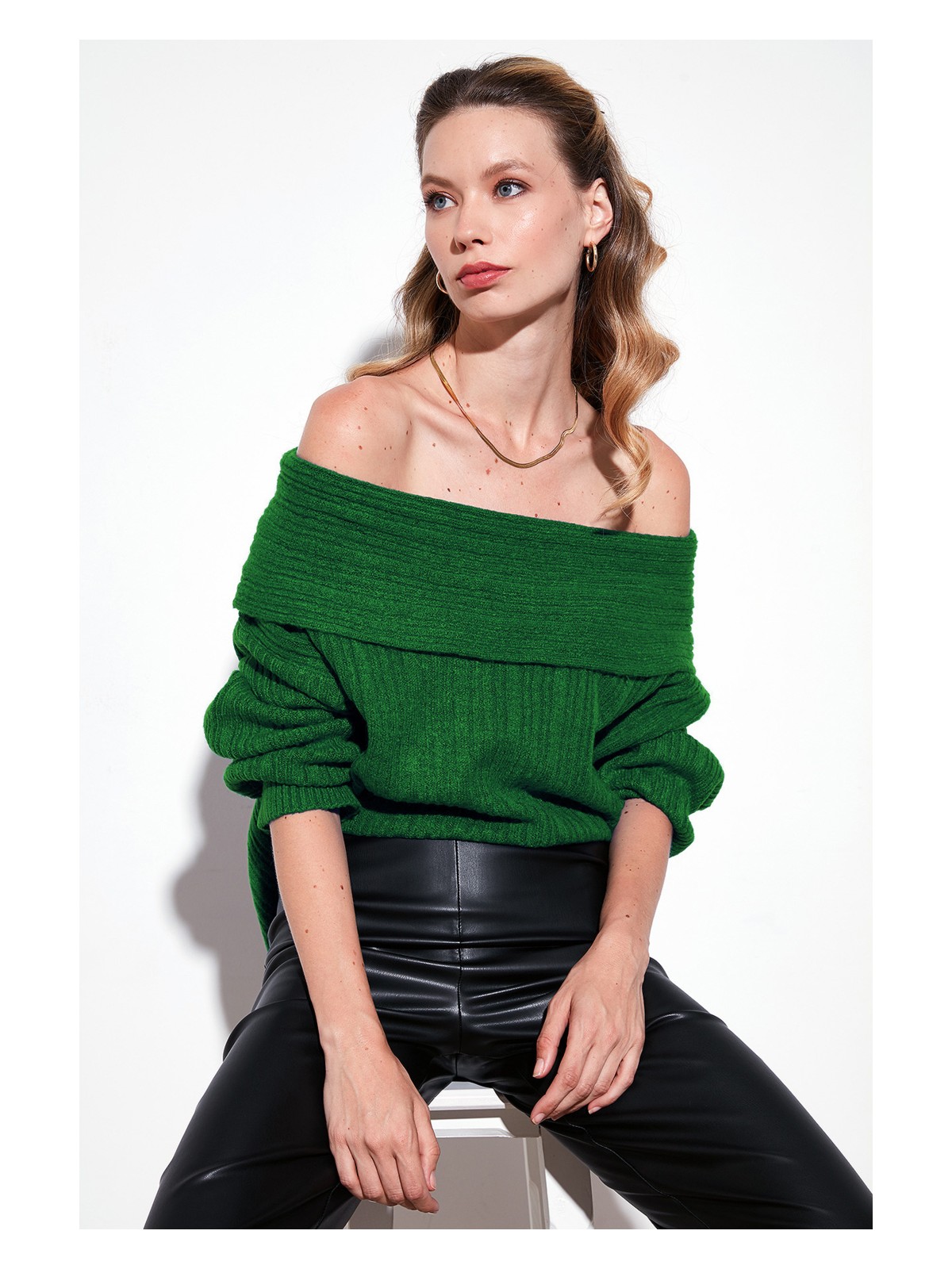 Lela Oversize Fit Madonna Yaka Triko Kazak Bayan KAZAK 4615216