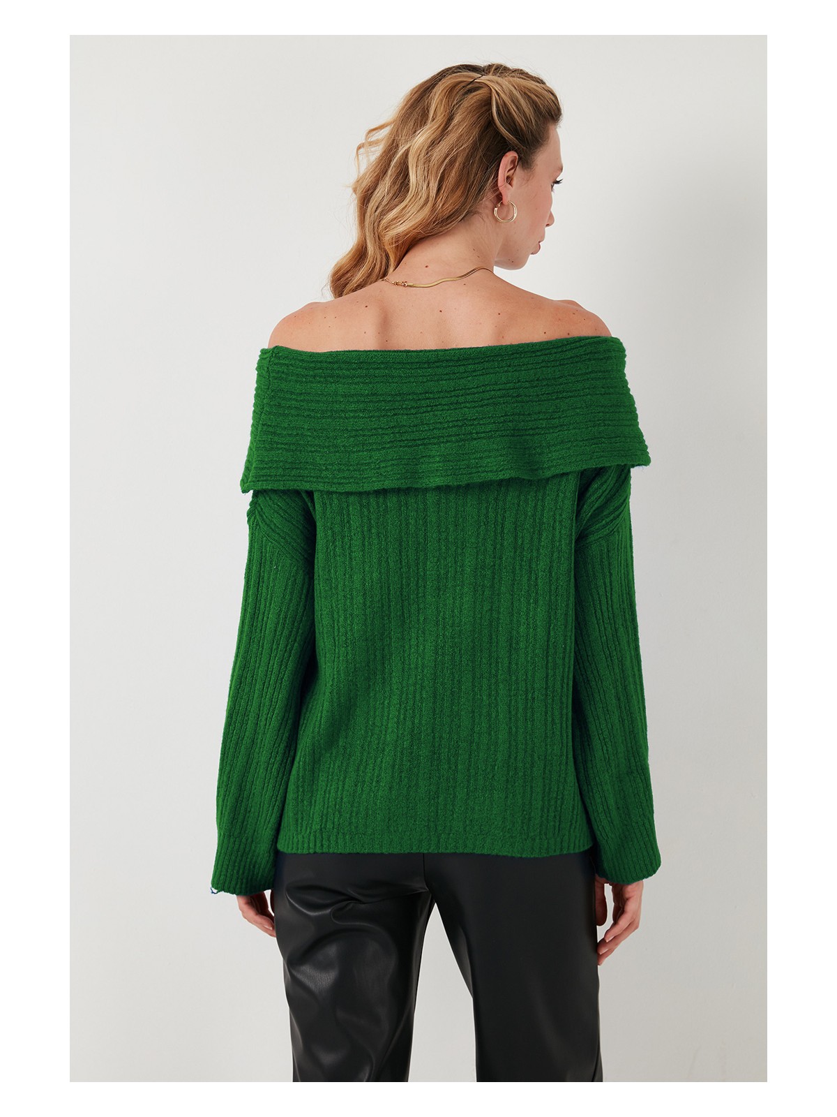 Lela Oversize Fit Madonna Yaka Triko Kazak Bayan KAZAK 4615216 - Görsel 7