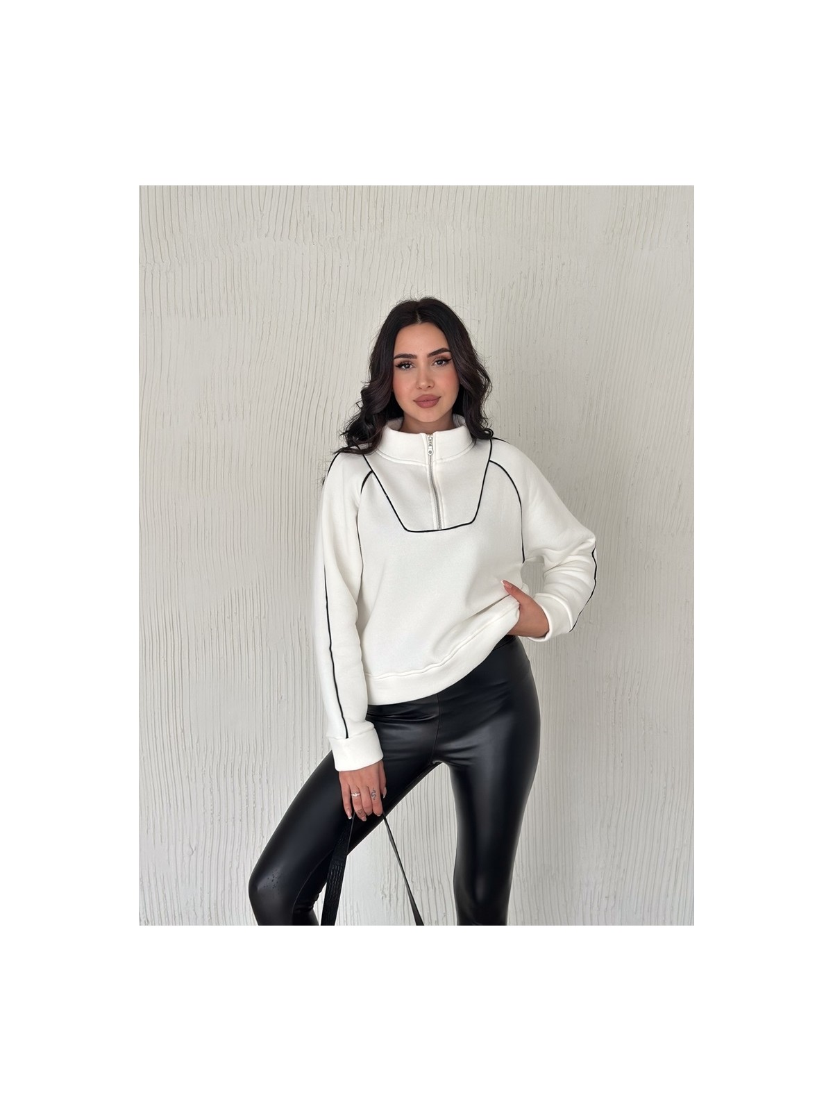 Shade Kadın Yarım Fermuarlı Oversize Sweatshirt Mb-