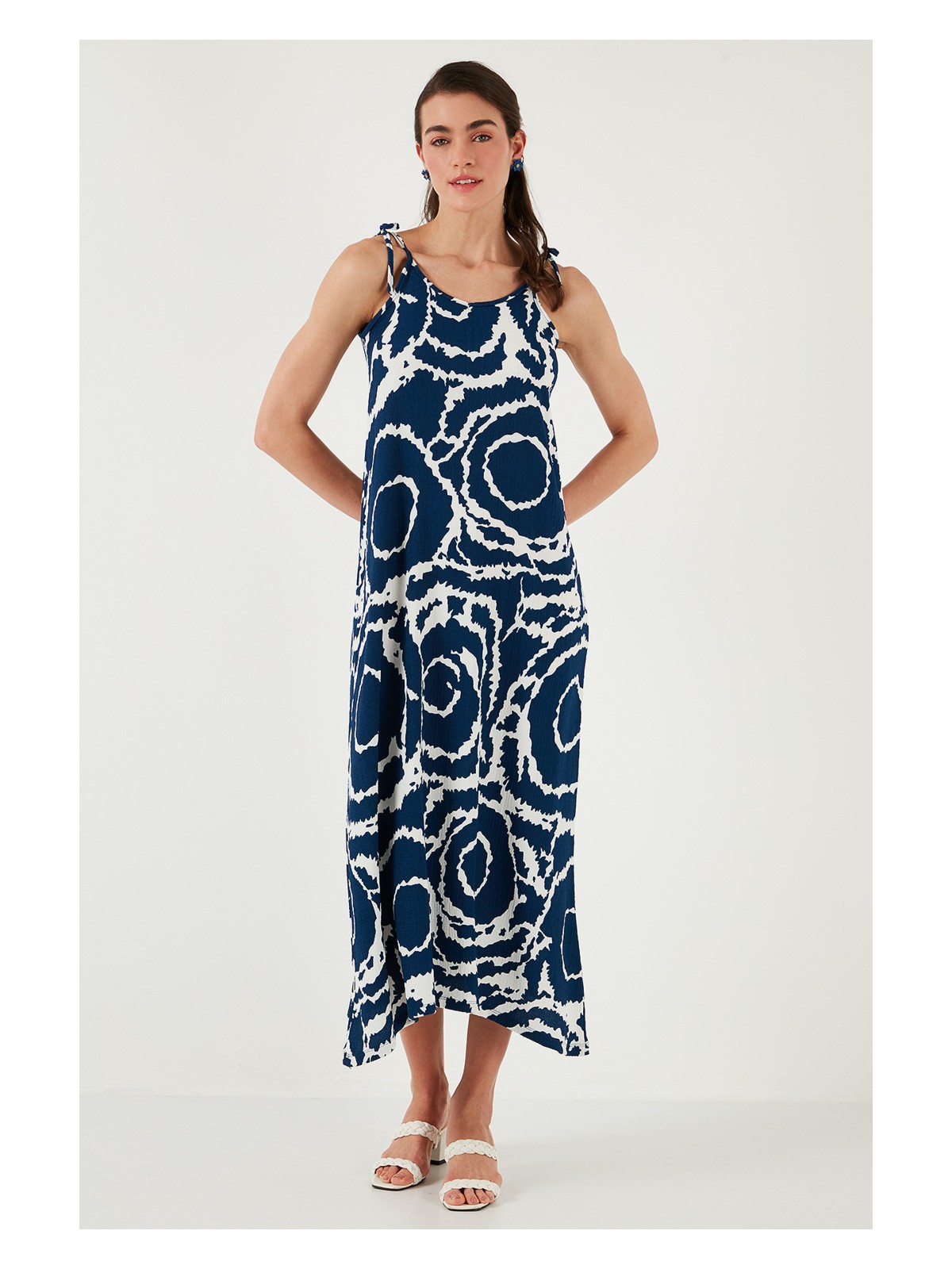 Lela Regular Fit İp Askılı Uzun Elbise Bayan ELBİSE 5865732 - Görsel 2