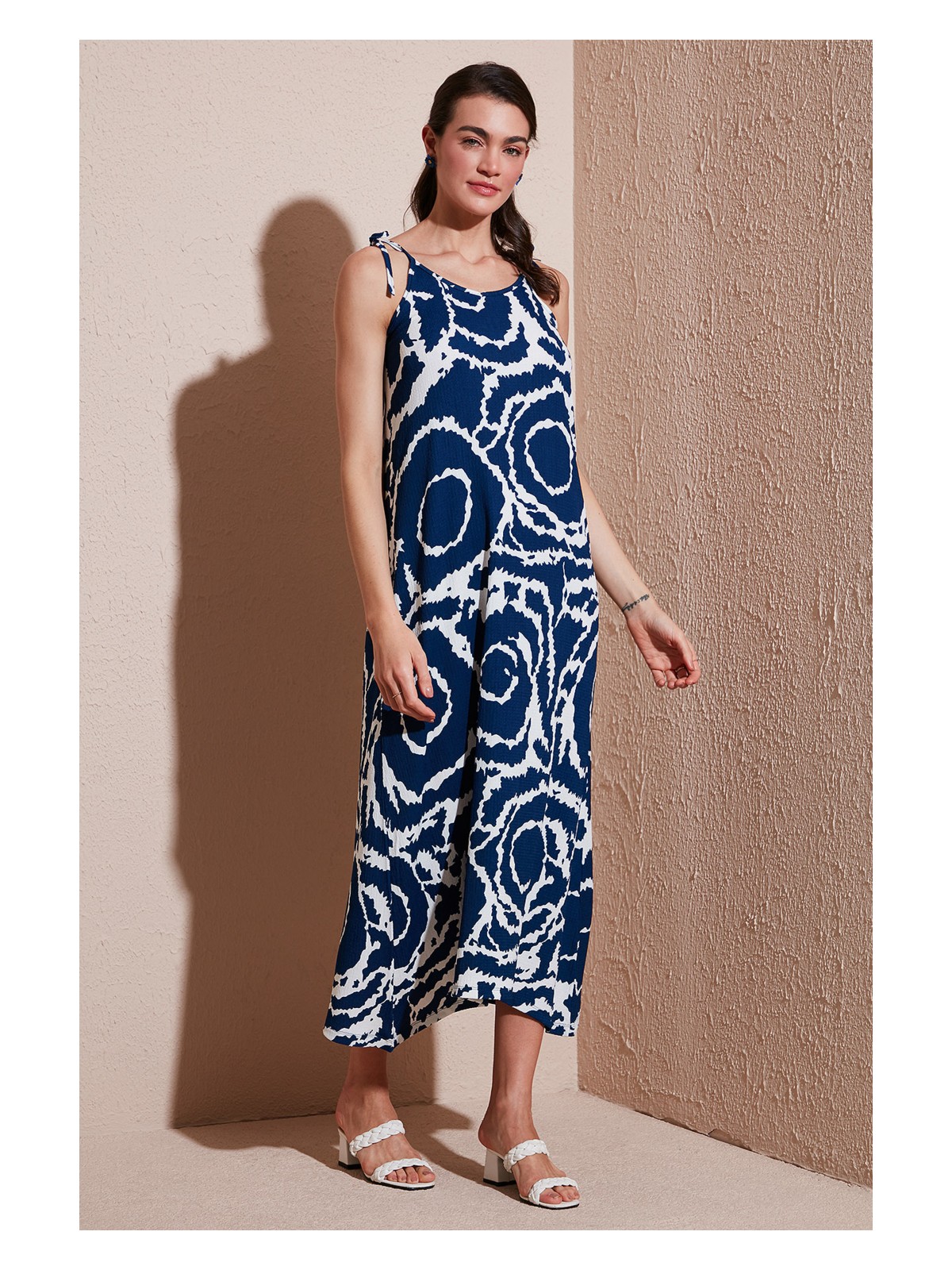 Lela Regular Fit İp Askılı Uzun Elbise Bayan ELBİSE 5865732 - Görsel 5