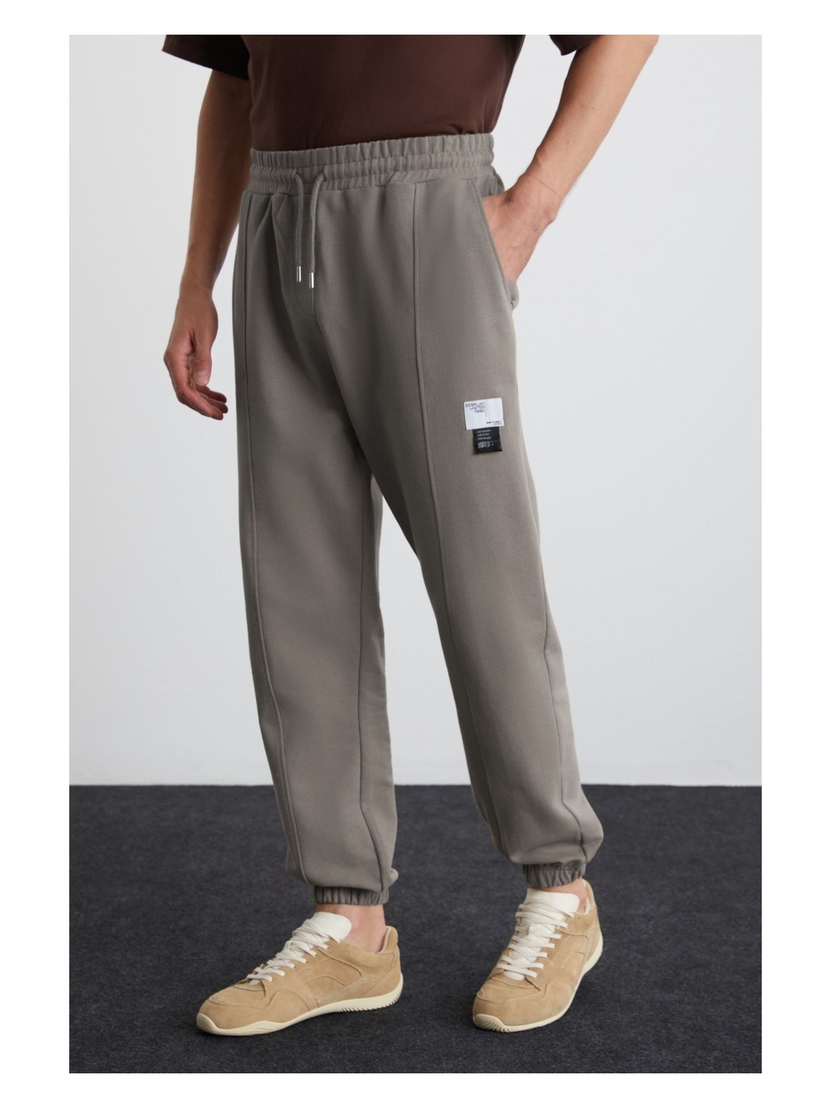 Grimelange Rowan Erkek Relaxed Içi Şardonlu Önü Nervürlü Dekoratif Etiketli Grimelanj Eşofman Altı - Görsel 8