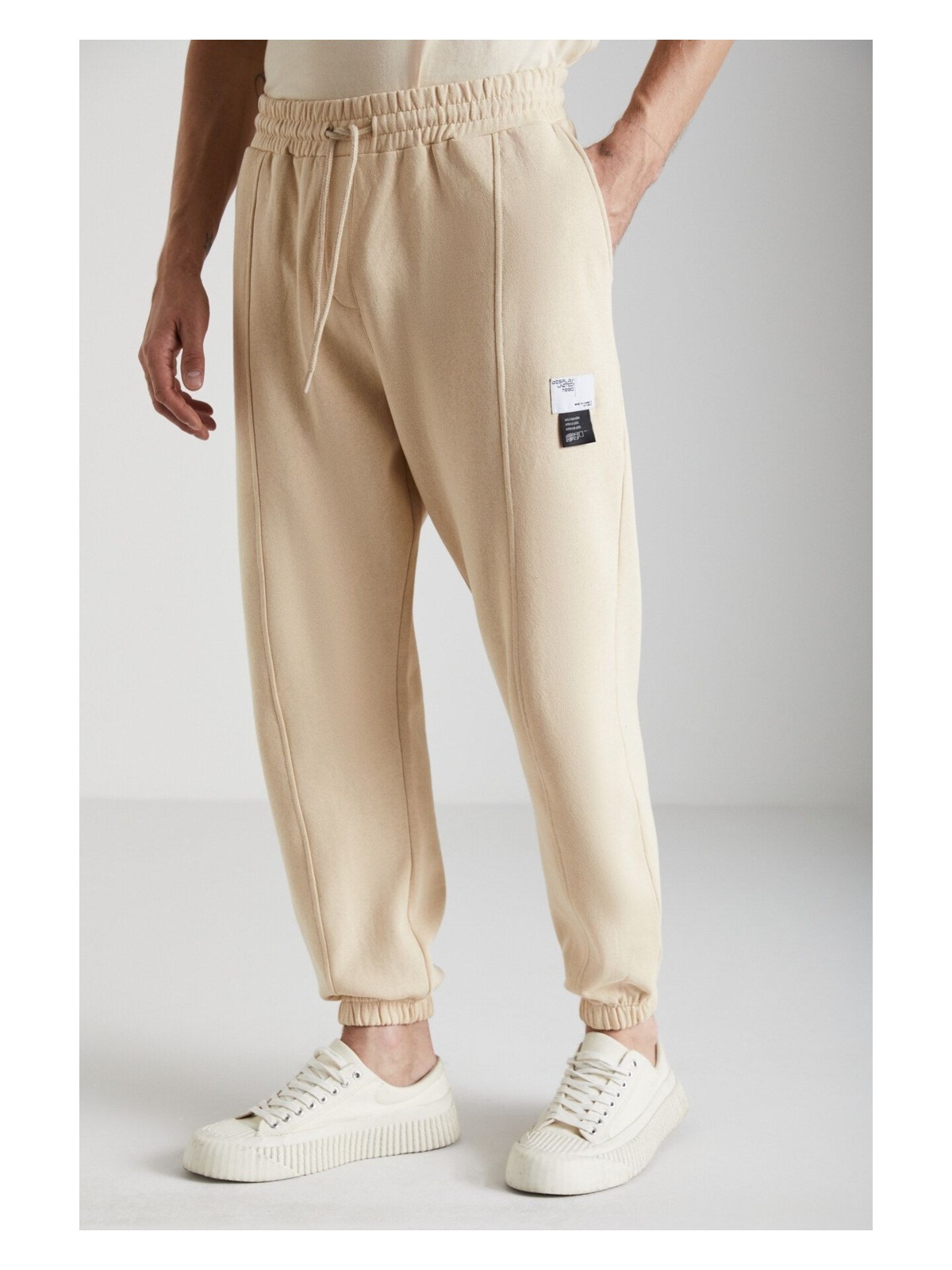 Grimelange Rowan Erkek Relaxed Içi Şardonlu Önü Nervürlü Dekoratif Etiketli Grimelanj Eşofman Altı - Görsel 3