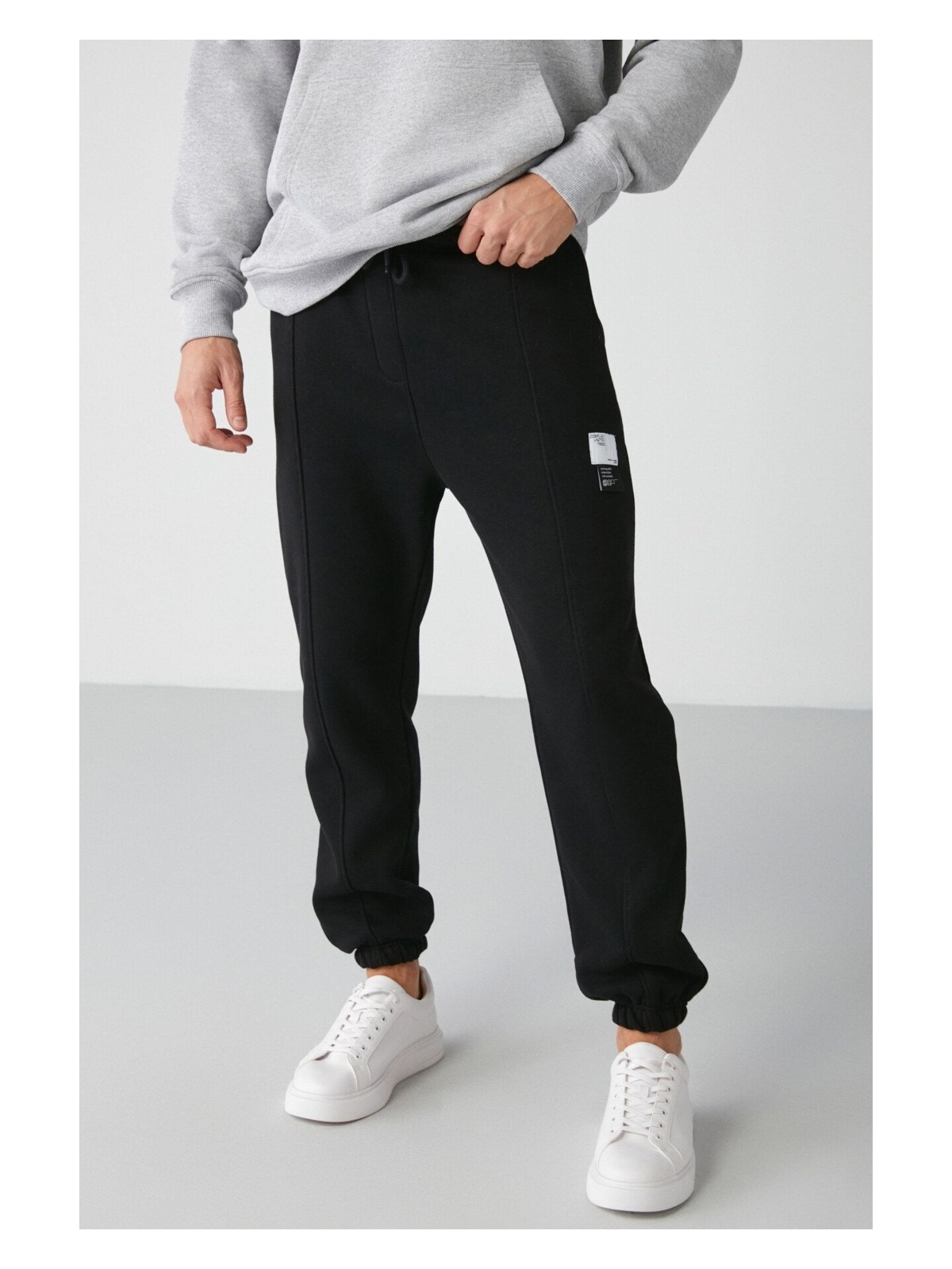 Grimelange Rowan Erkek Relaxed Içi Şardonlu Önü Nervürlü Dekoratif Etiketli Grimelanj Eşofman Altı - Görsel 5