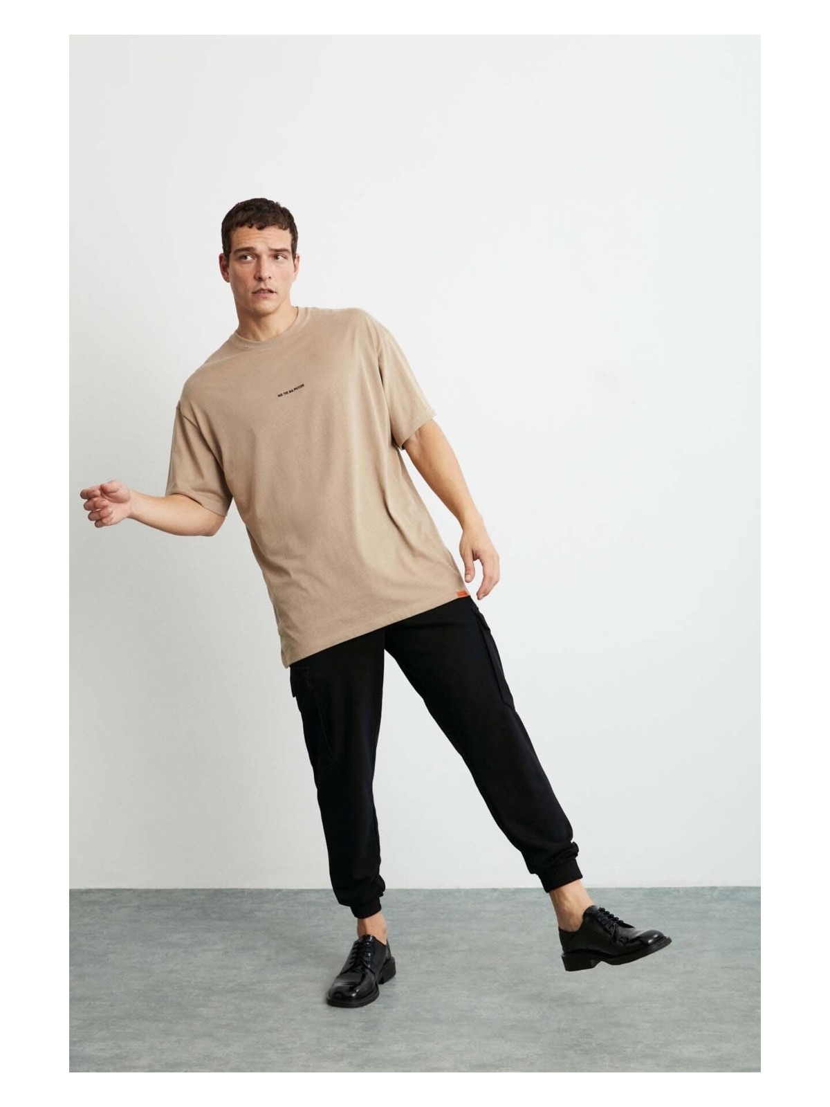 Grimelange Rıver Erkek Oversize Fit Bol Kesim Nakış Işlemeli Basic Örme Mor T-shirt - Görsel 7