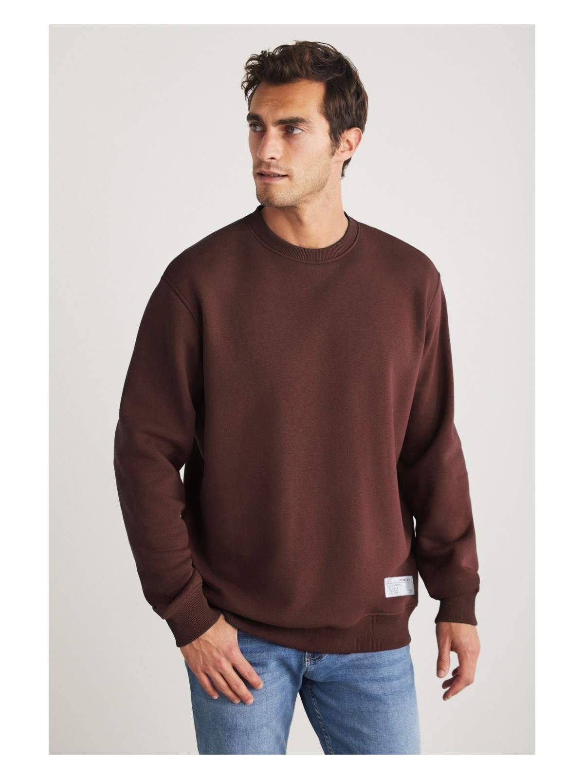 Grimelange Travıs Erkek Organik Kumaşlı Yumuşacık Regular Fit Yuvarlak Yakalı Lacivert Sweatshirt - Görsel 4