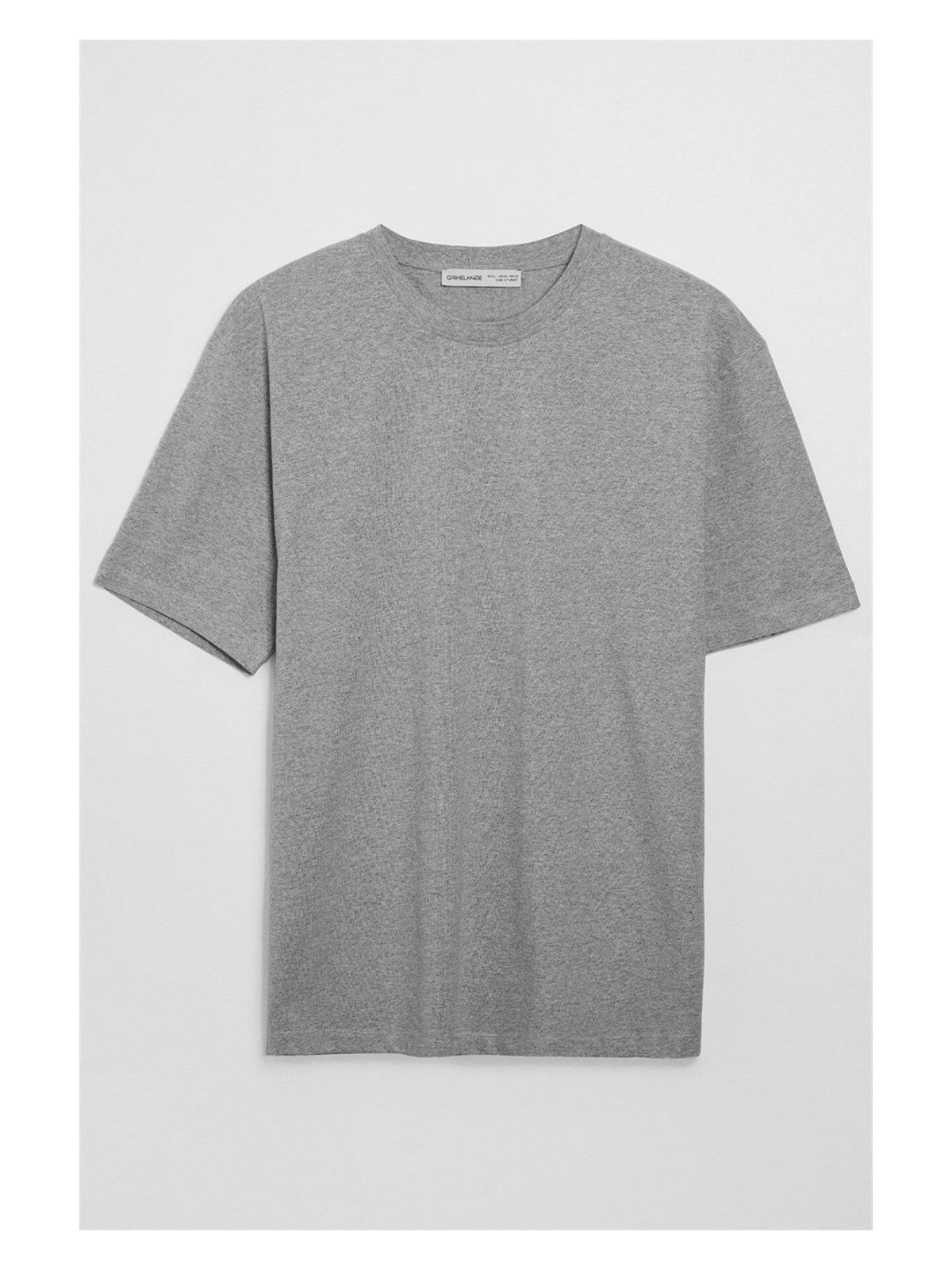 Grimelange Solo Erkek %100 Organik Pamuklu Kalın Dokulu Comfort Fit Bisiklet Yakalı Grimelanj T-shirt