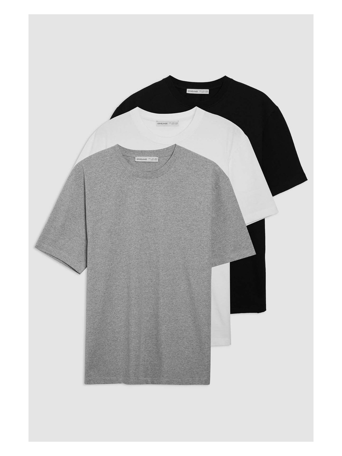 Grimelange Cultıvated Erkek 3'lü Kalın Dokulu Regular %100 Organik Pamuk Bordo/lcvrt/gri T-shirt - Görsel 5