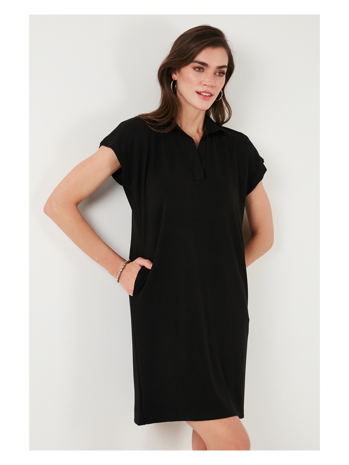 Lela Regular Fit Polo Yaka Mini Elbise Bayan Elbise 5866153 - Görsel 5