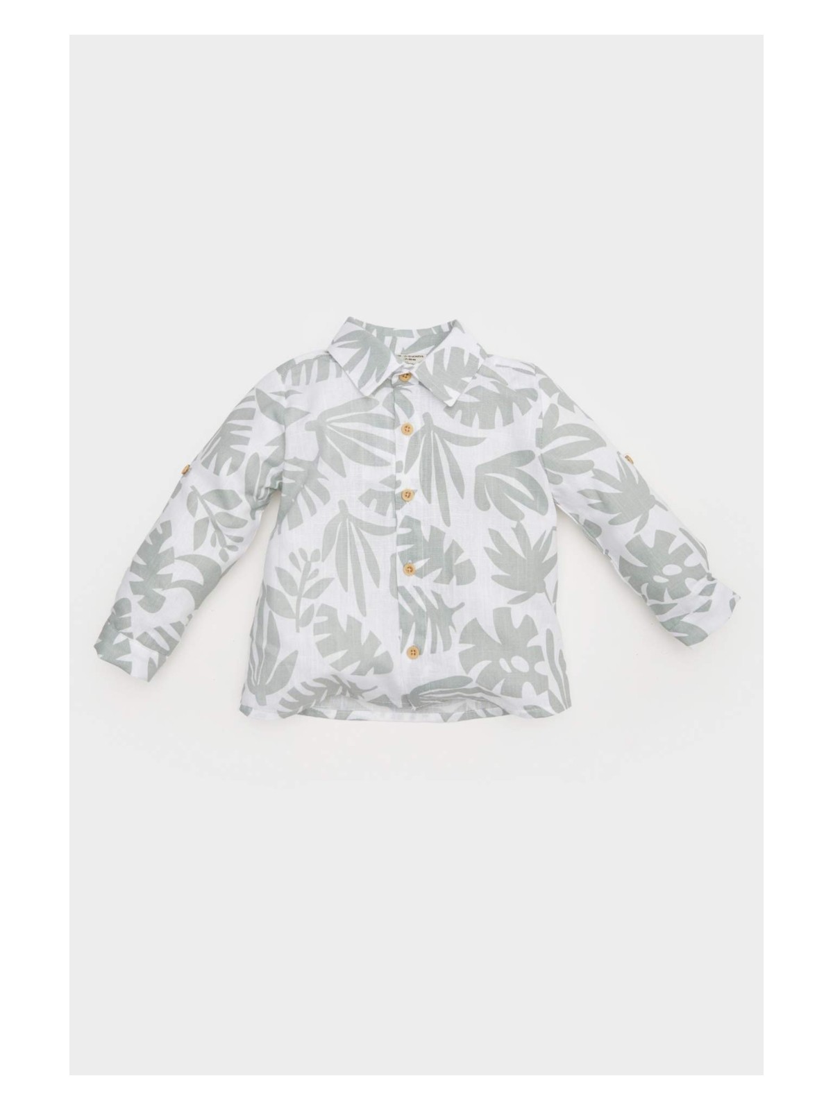 DeFacto Tropikal Desenli Flamlı Poplin Uzun Kollu Gömlek Erkek Bebek B9257A525SP