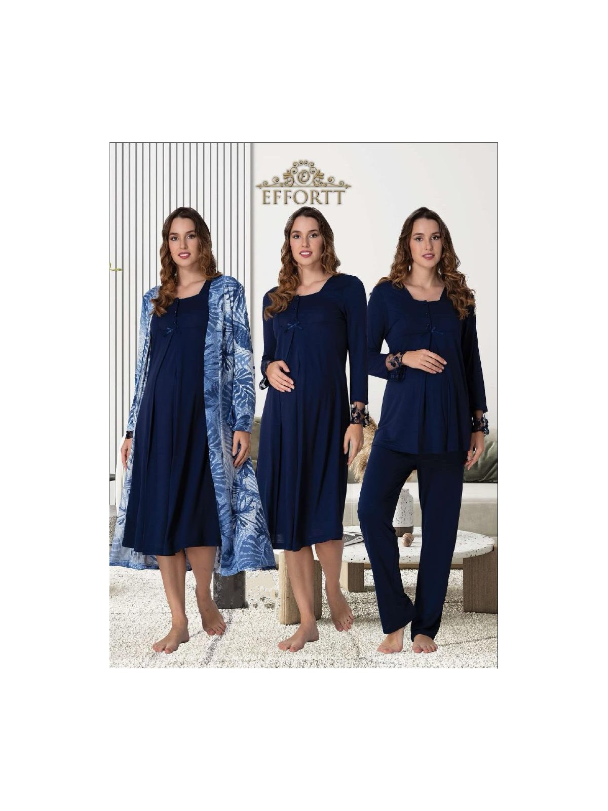 Effortt Dvina Effortt Dörtlü Lohusa Seti Mavi Large - 9046 - Görsel 4