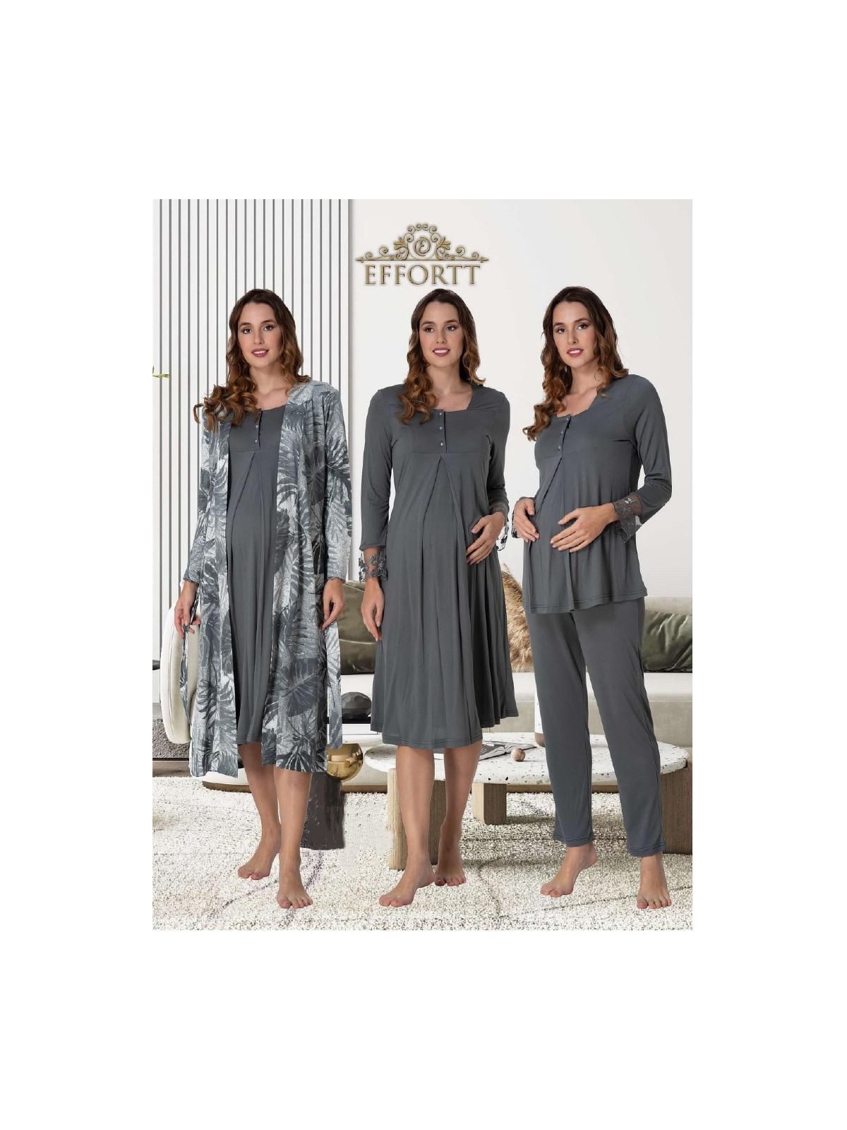 Effortt Dvina Effortt Dörtlü Lohusa Seti Ekru Xlarge - 9046 - Görsel 6