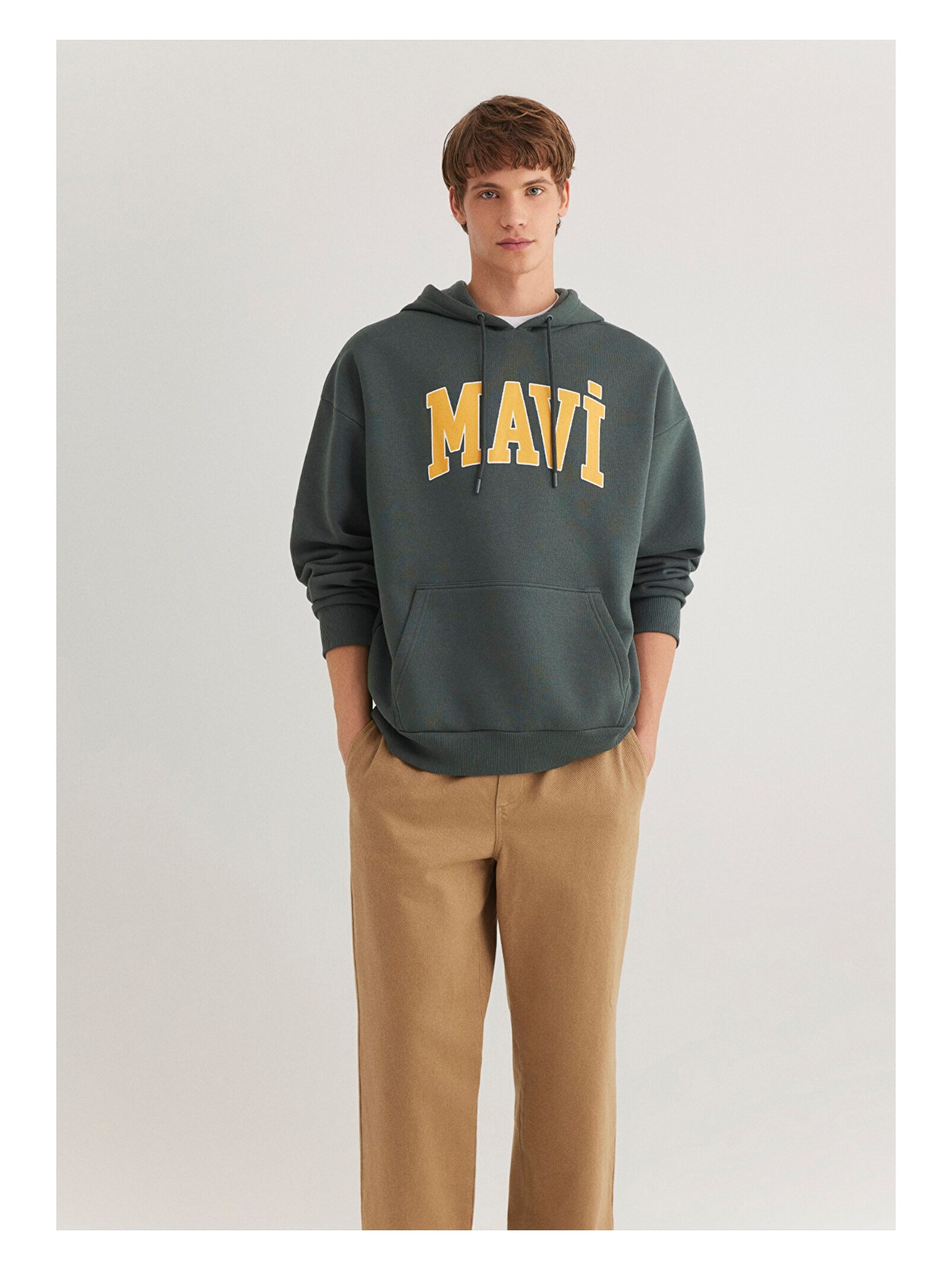 Mavi Mavi Logo Baskılı Kapüşonlu Yeşil Sweatshirt 067149-71598