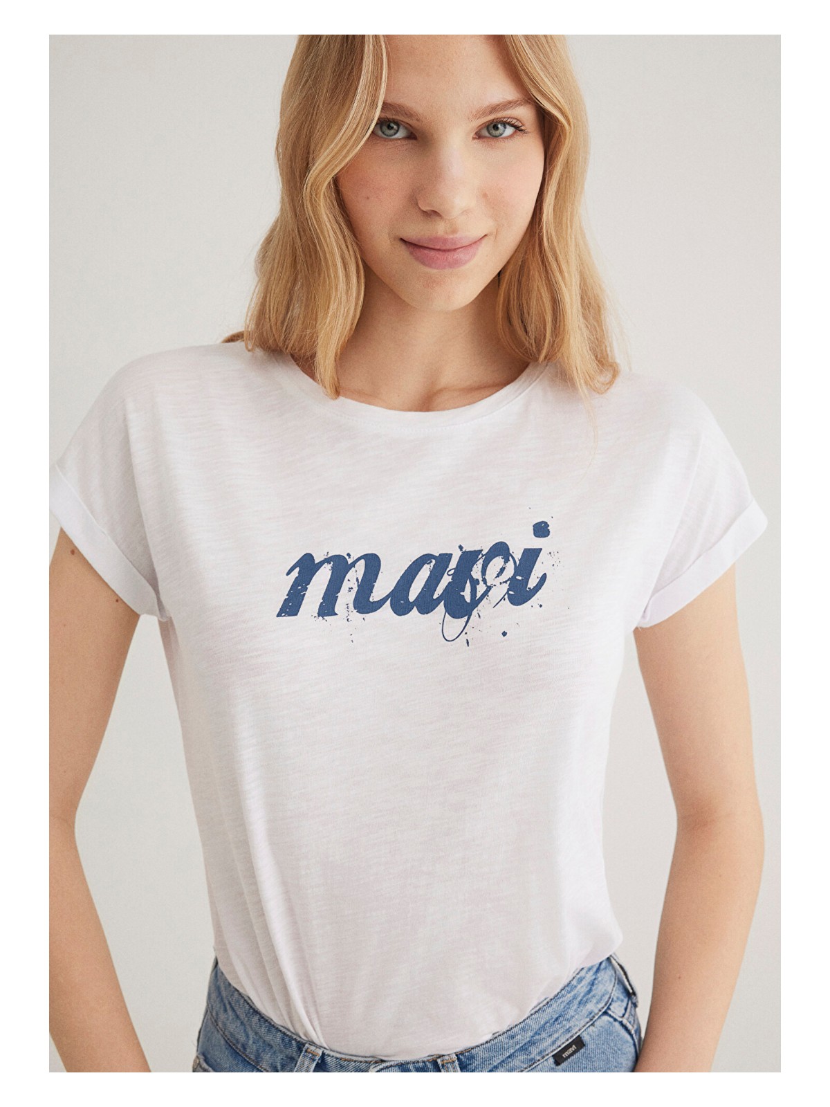 Mavi Mavi Logo Baskılı Beyaz Tişört 166422-620