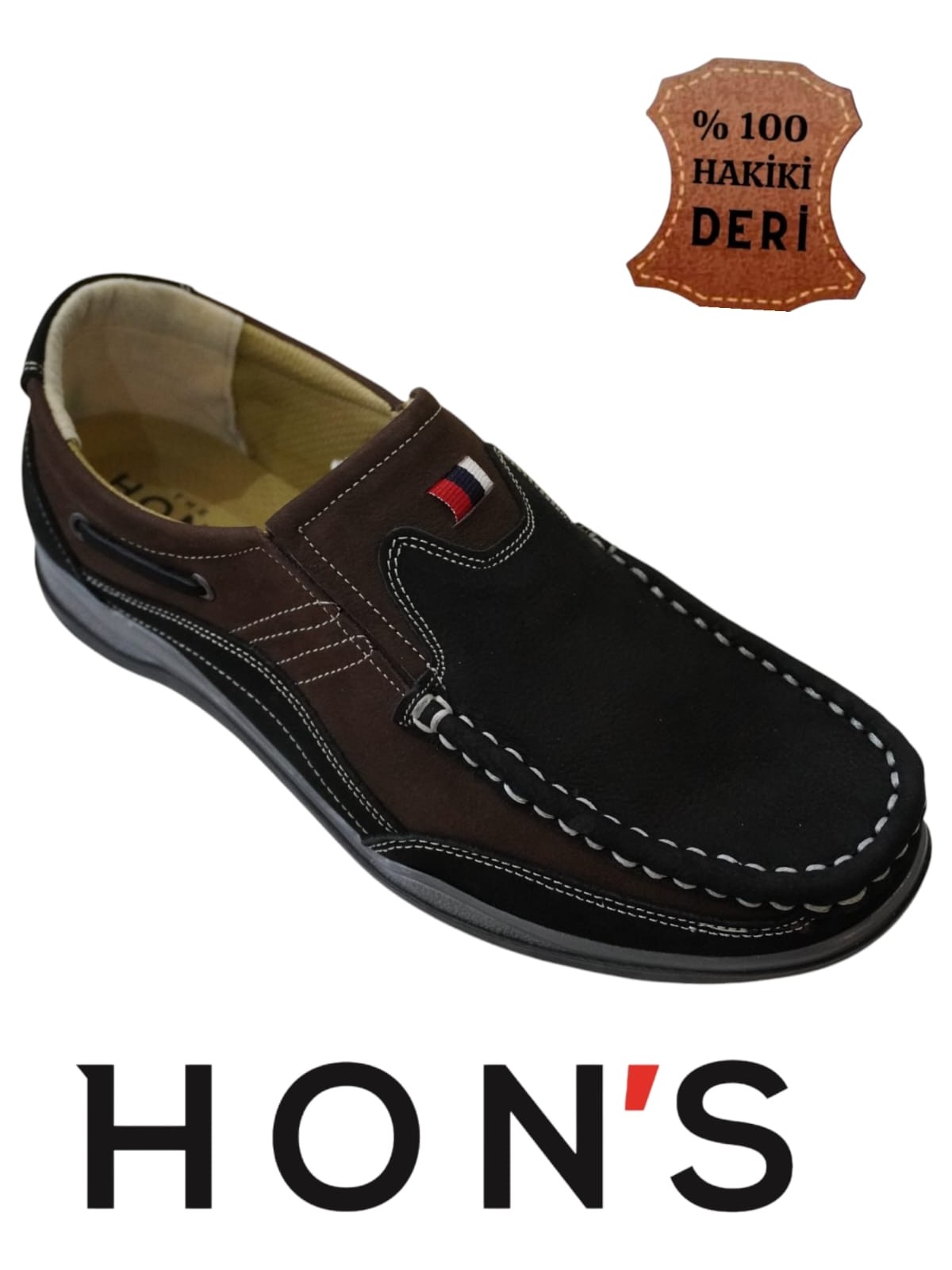 Hon's Erkek Ayakkabı Lacivert Casual Günlük Hakiki Nubuk Deri, Ortopedik, Klasik Bağcıksız Ayakkabı - Görsel 7