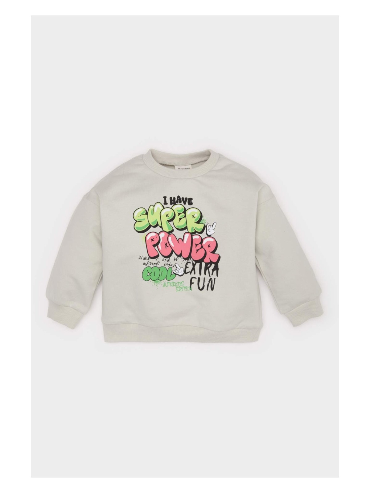 DeFacto Bisiklet Yaka Baskılı Sweatshirt Erkek Bebek E5936A525SP