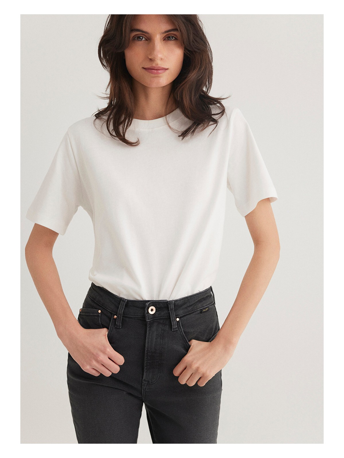 Mavi Ekru Basic Tişört 1600965-33389