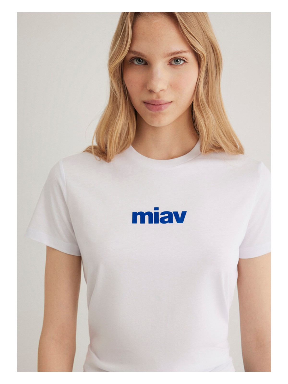 Mavi Miav Baskılı Beyaz Tişört 1610622-620