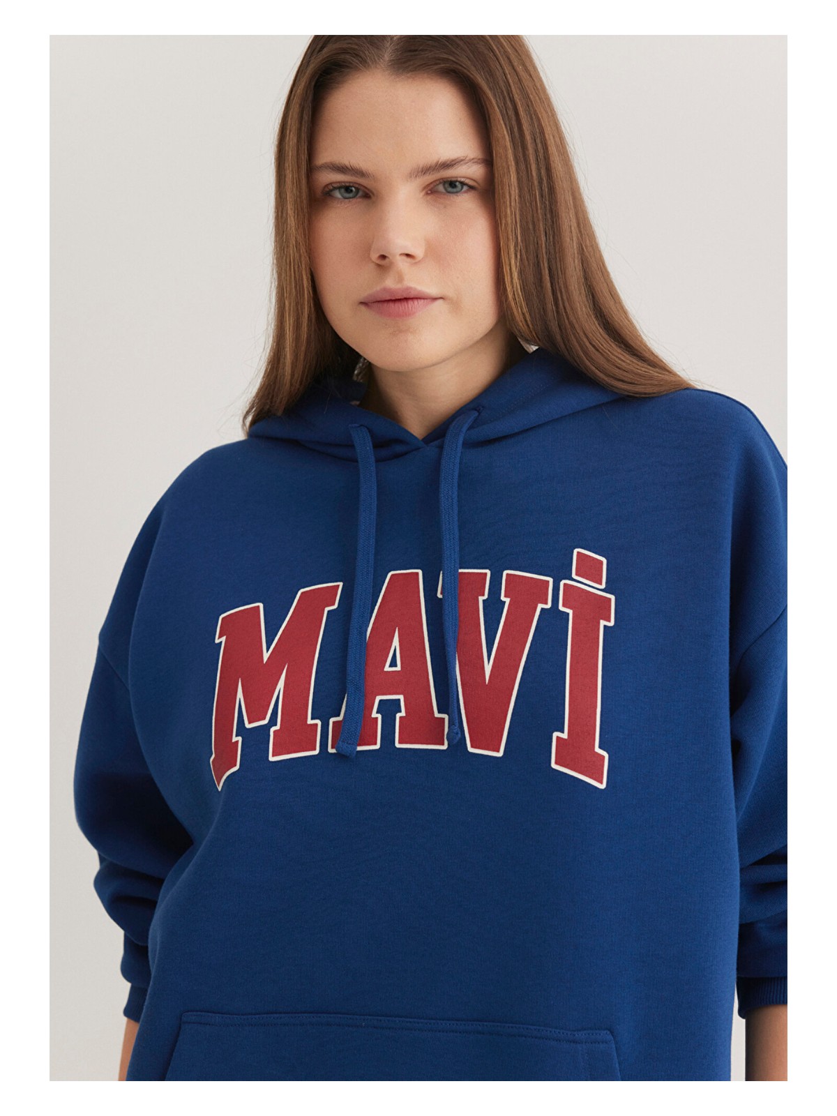 Mavi Mavi Logo Baskılı Kapüşonlu Lacivert Sweatshirt 1600361-82625