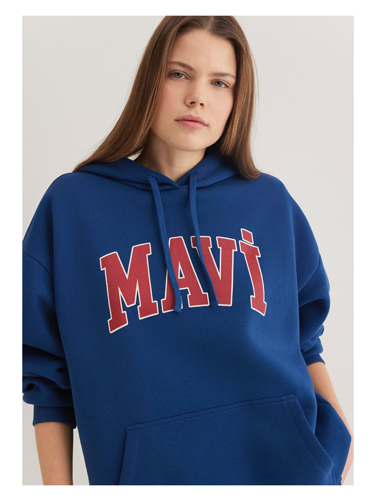 Mavi Mavi Logo Baskılı Kapüşonlu Lacivert Sweatshirt 1600361-82625 - Görsel 3